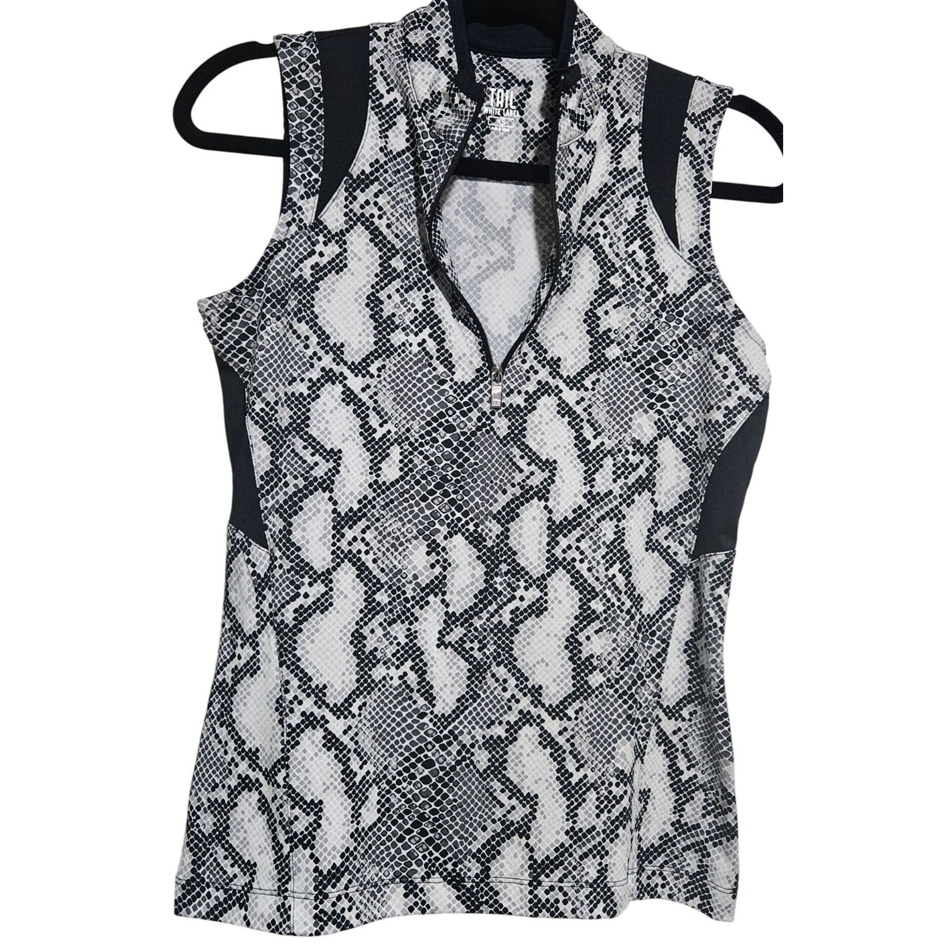 Other Tail Woman White Snake Print Zip Sleeveless Top XS Black Gra Size XS / US 0-2 / IT 36-38 - 1 Thumbnail
