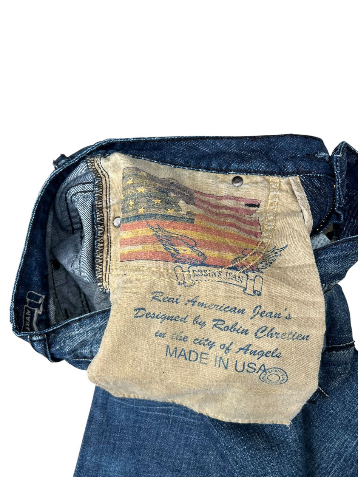 Robins Jeans Y2K Robin’s Jean Born To Be Wild Dirty Denim Jeans Size US 31 - 19 Thumbnail