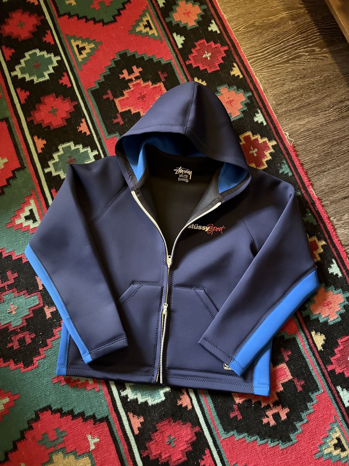 Stussy Stussy Wales Bonner Neoprene Zip Up Hoodie | Grailed