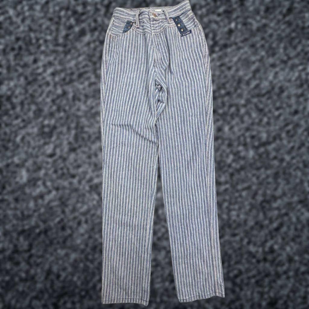 Vintage VINTAGE Rocky Mountain Rockies Pants High Rise Blue Pin Stripe Women's 3 / 26 Size 26" / US 2 / IT 38 - 1 Thumbnail