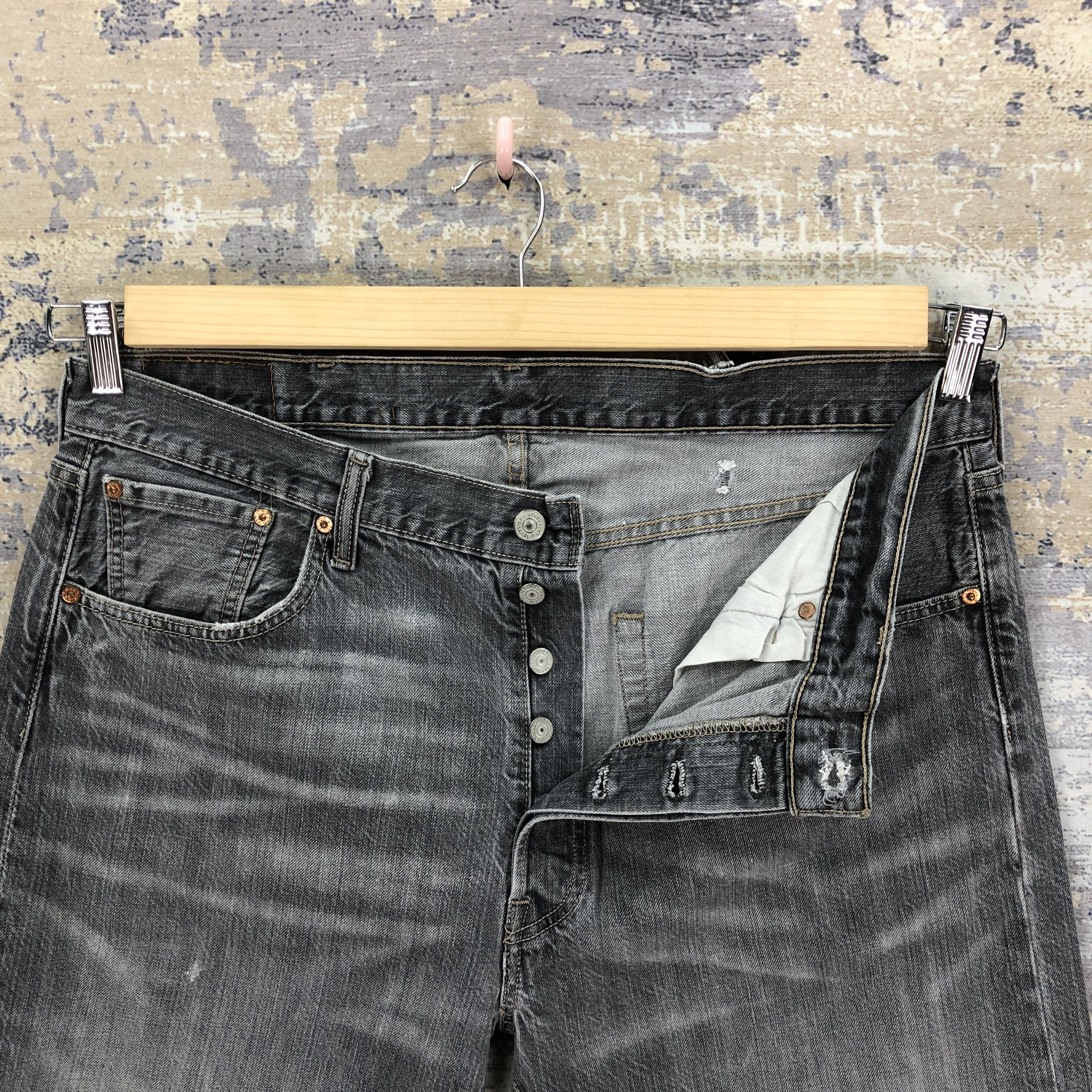 Levi's × Vintage Vintage Levis 501 Faded Black Jeans Levi's Ash Gray Denim Size US 36 / EU 52 - 7 Thumbnail