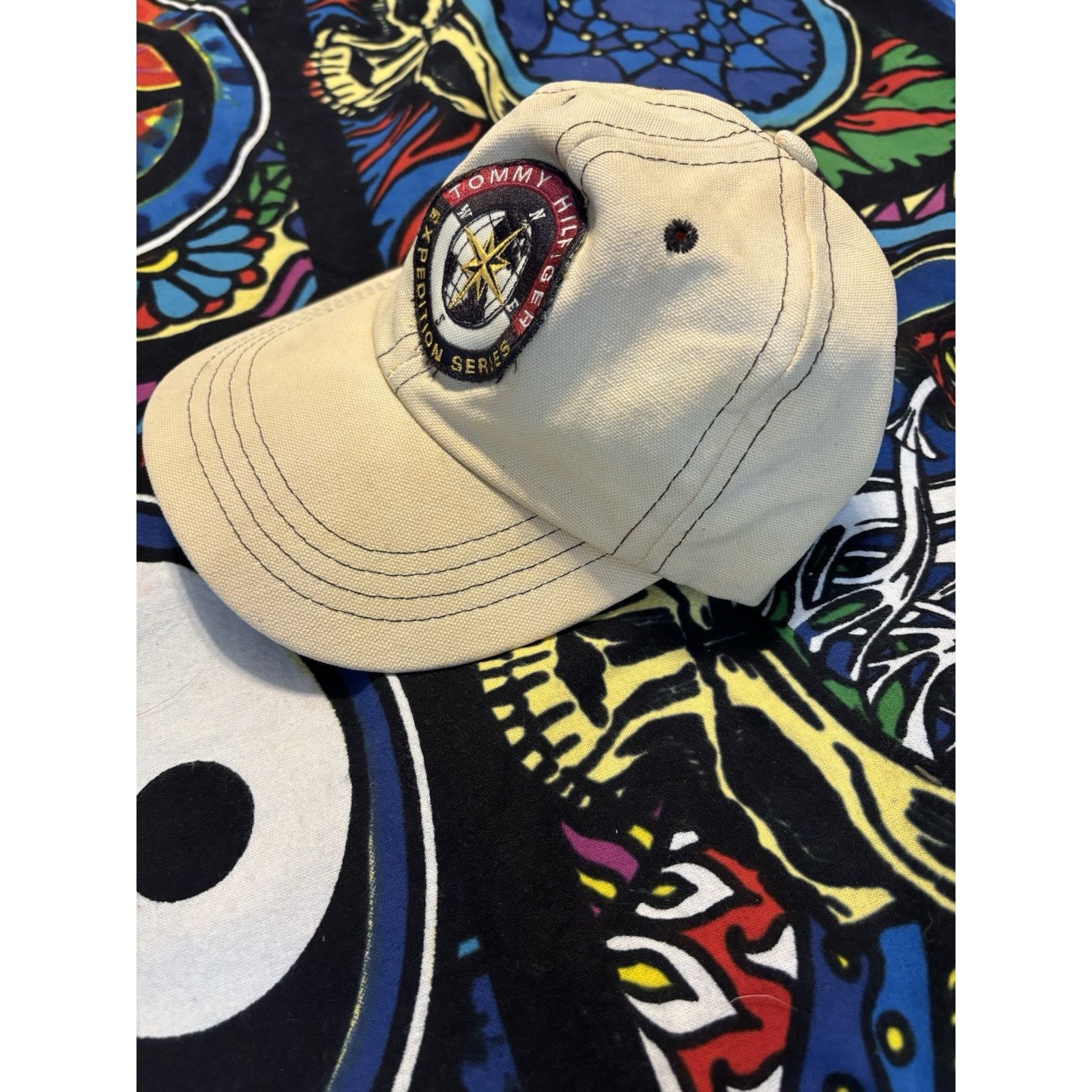 Vintage Tommy Hilfiger Expedition Series beige leather strapback Size ONE SIZE - 6 Thumbnail