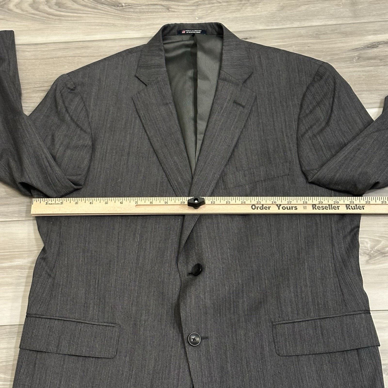 Hart Schaffner Marx Hart Schaffner Marx Suit Mens 42R Charcoal Black 2 PC NWT Size 42R - 9 Thumbnail