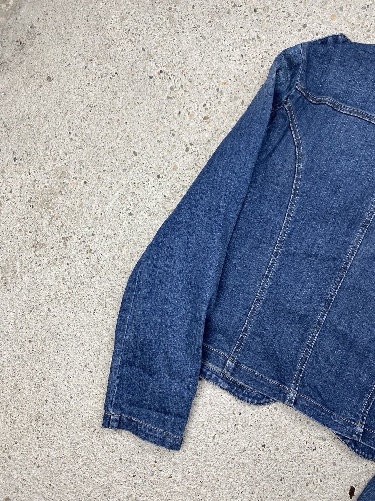 Japanese Brand Vintage napoleon jacket denim blue Size S / US 4 / IT 40 - 9 Thumbnail