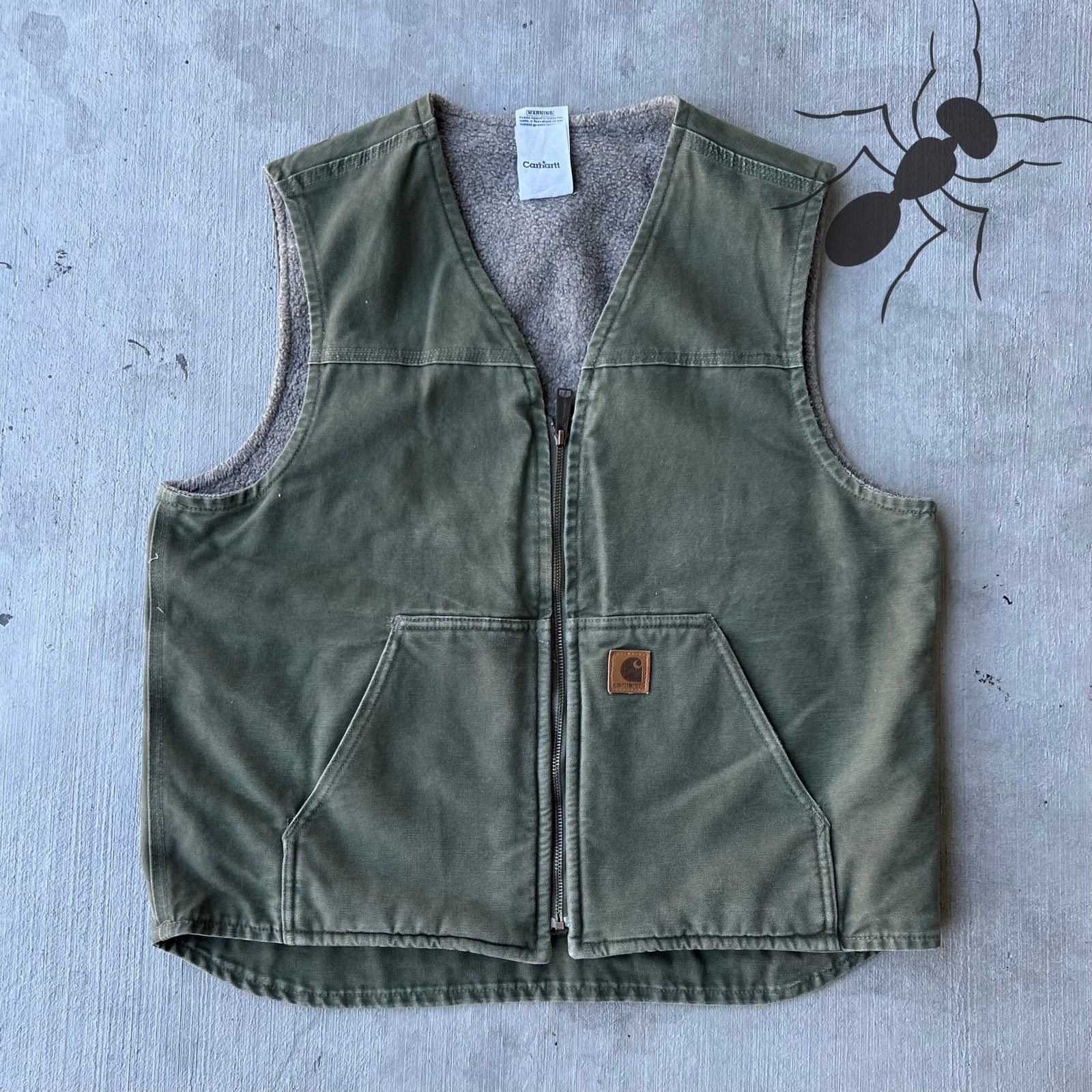 Carhartt × Vintage Carhartt V26 LOV green large Sherpa lined work wear vest Size US L / EU 52-54 / 3 - 1 Thumbnail