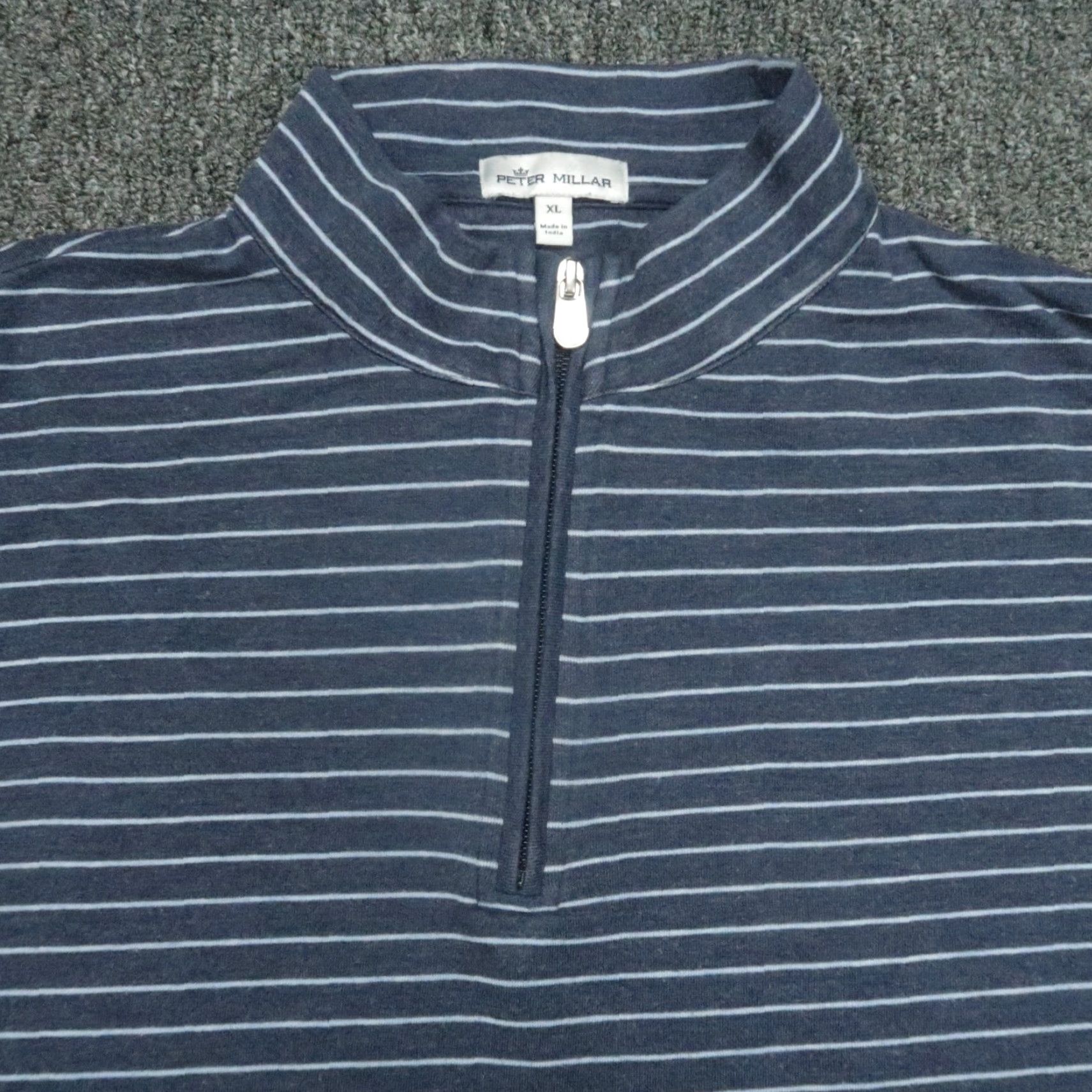 Peter Millar Peter Millar Pullover Mens Extra Large Halifax Stripe Quarter Zip Sweater Size US XL / EU 56 / 4 - 2 Thumbnail