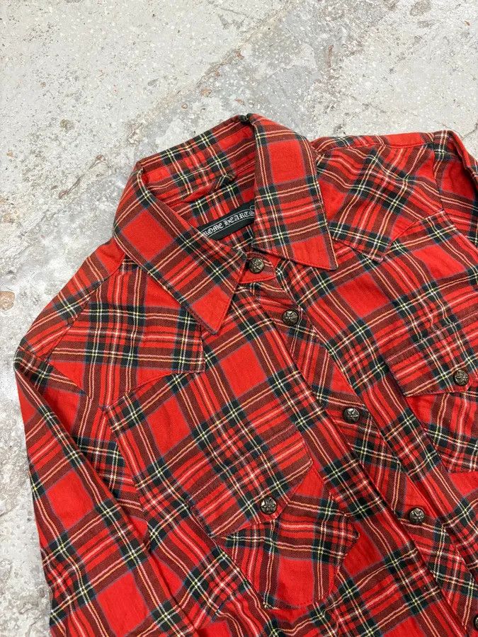 Chrome Hearts Chrome Hearts Flanel Red Checkered Cross Leather Patchs Shirt Size US S / EU 44-46 / 1 - 5 Thumbnail