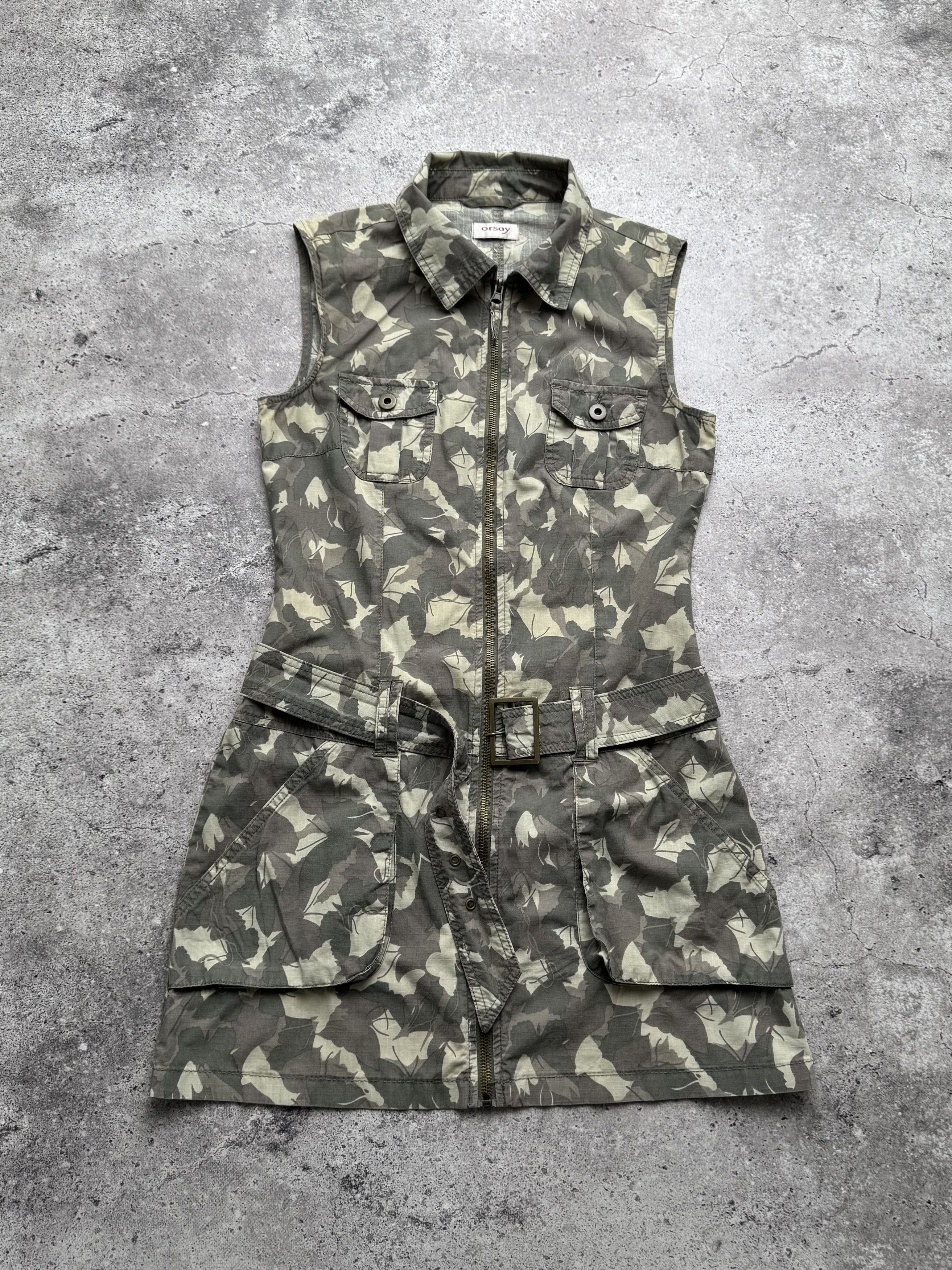 Vintage Vintage Camouflage Cargo Belted Utility Military Dress (E8) Size S / US 4 / IT 40 - 1 Thumbnail