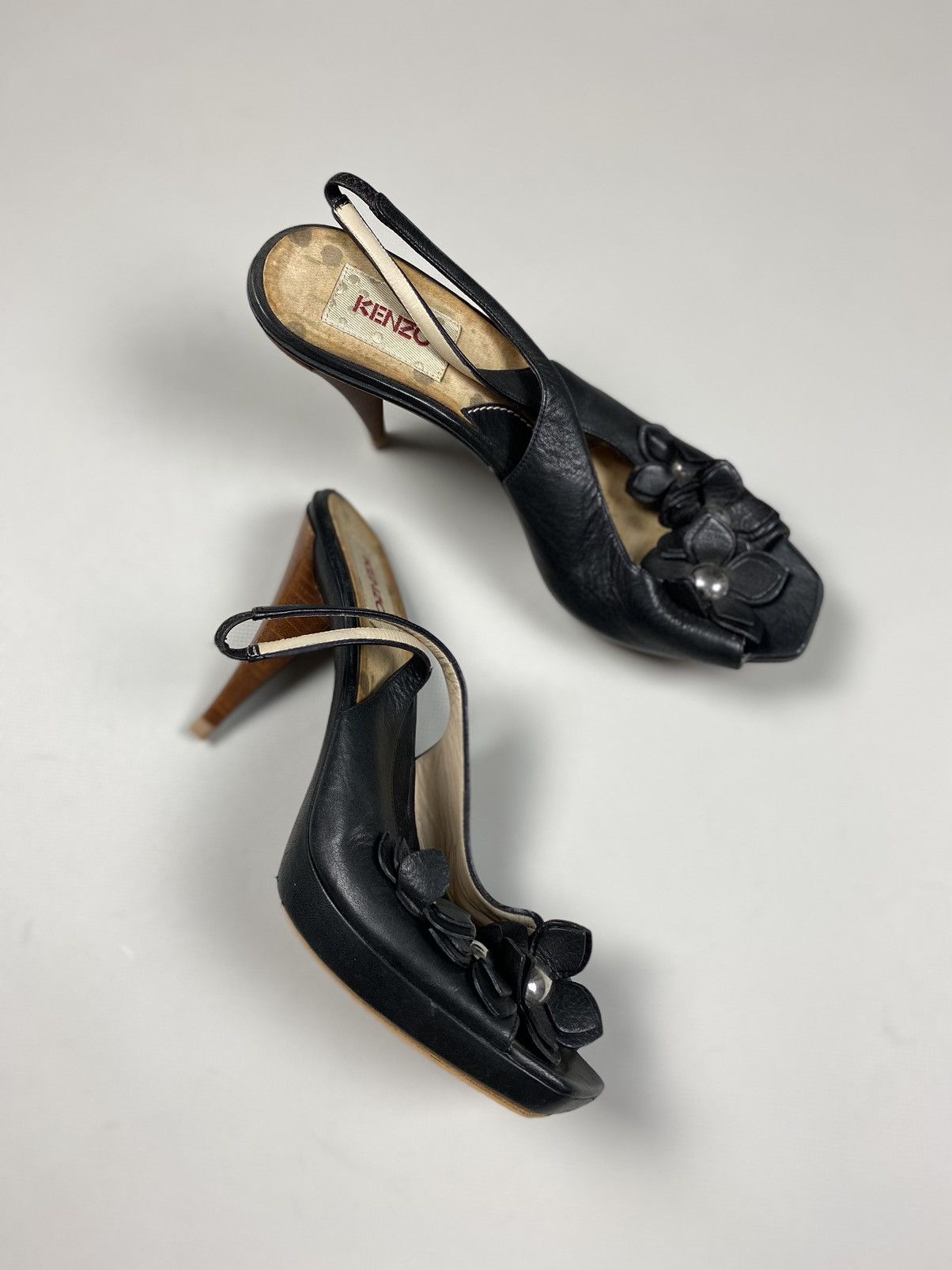 Kenzo × Vintage Kenzo vintage ladies leather heels size 39 Size US 8.5 / IT 38.5 - 13 Thumbnail