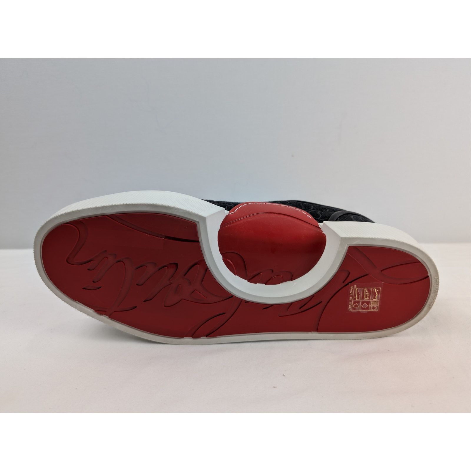 Christian Louboutin o1rshd1 Adolon Junior Flat Sneakers Shoe in Black/White Size US 12 / EU 45 - 11 Thumbnail