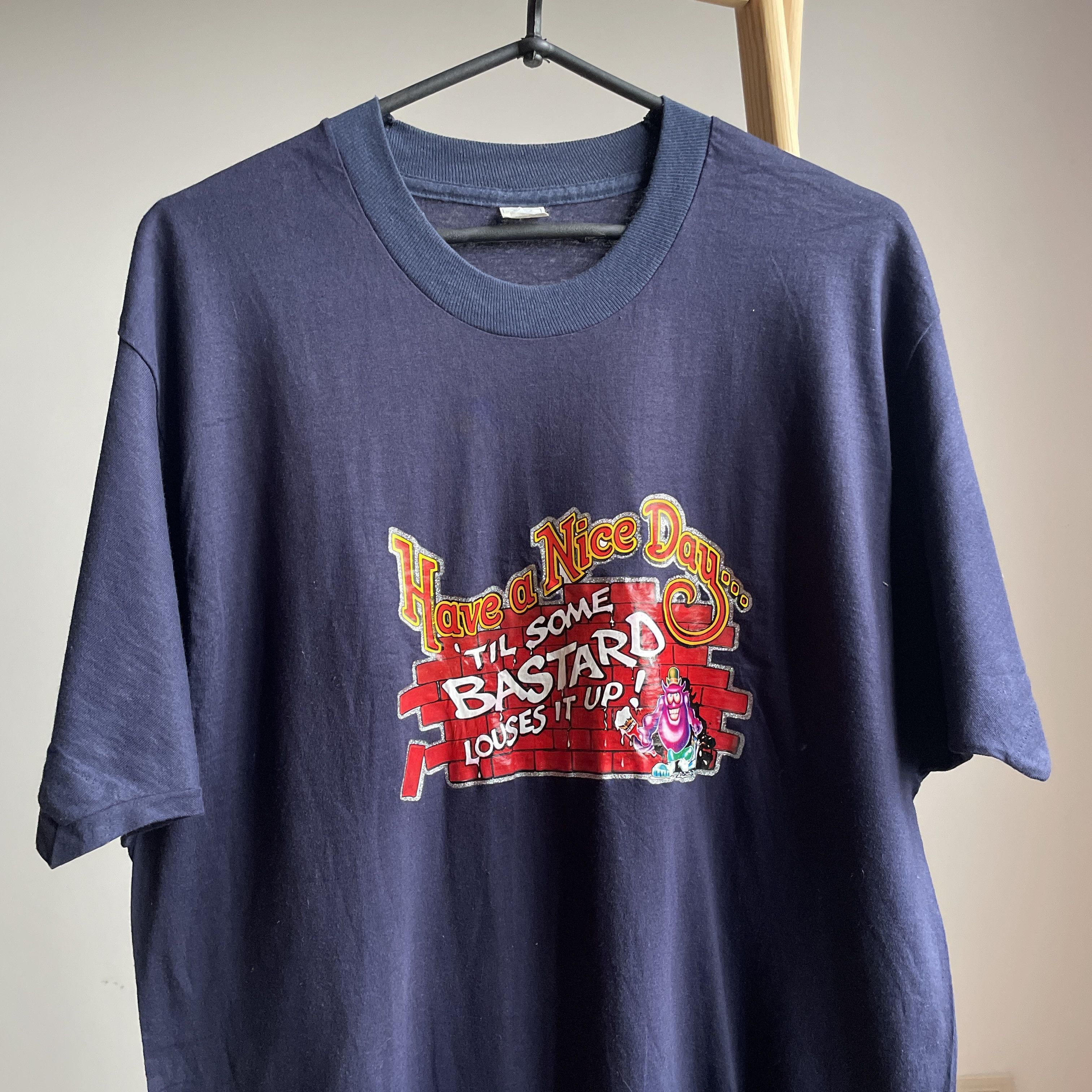 Vintage Have A Nice Day Humor Vintage 90's Made in USA T-Shirt Size US XL / EU 56 / 4 - 4 Thumbnail