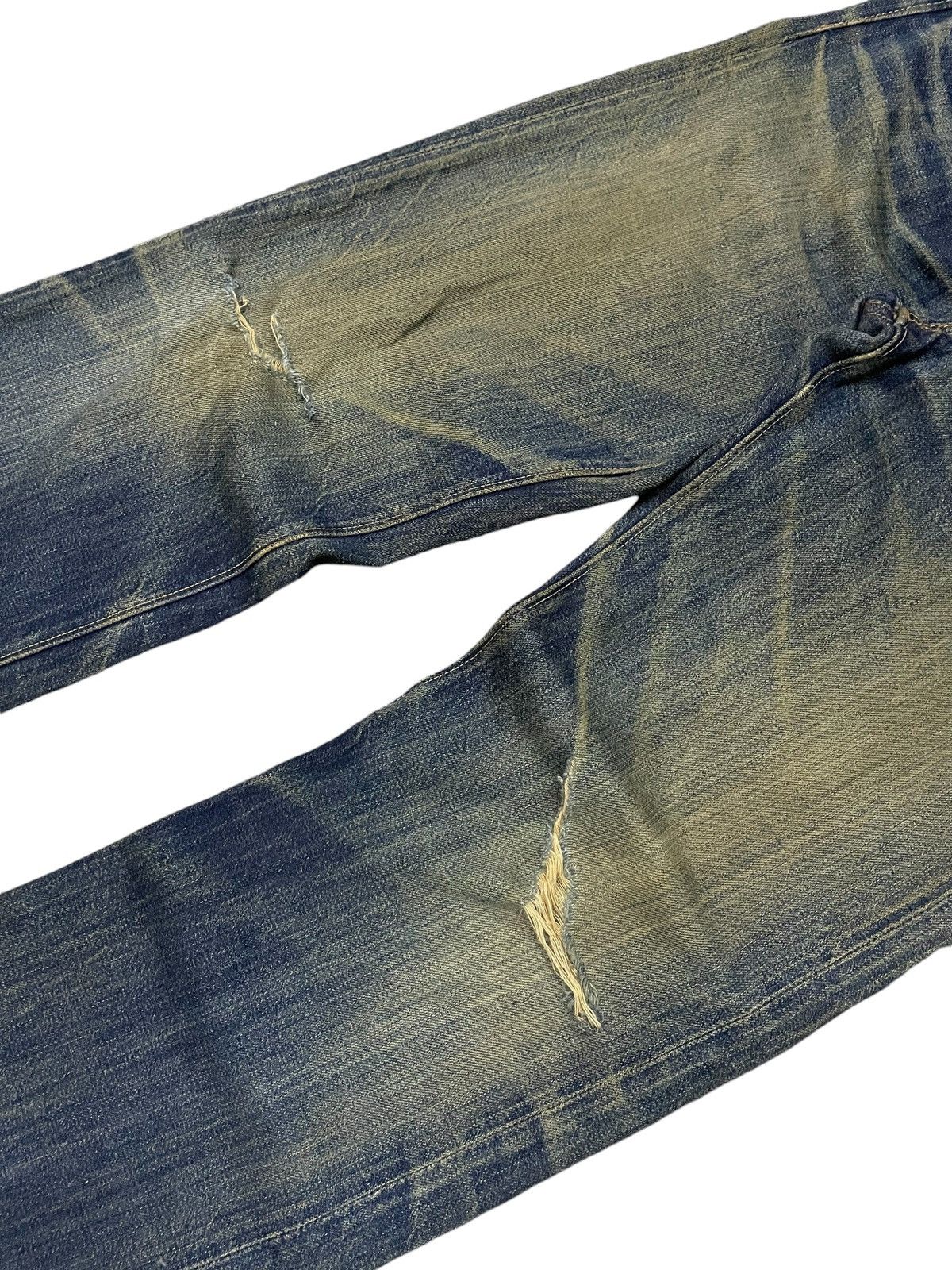 Kapital × Sugar Cane × Toyo Enterprises Vintage Sugar Canes 140z Hemp Green Selvedge Mud Wash Jeans Size US 29 - 5 Thumbnail