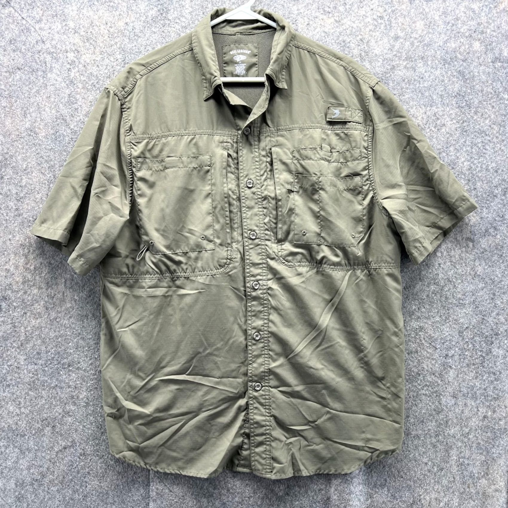 Vintage Reel Legends Shirt Men Medium Adult Green Button-Up Long Sleeve Casual Solid 44 Chest Vintage: No Size US M / EU 48-50 / 2 - 2 Thumbnail