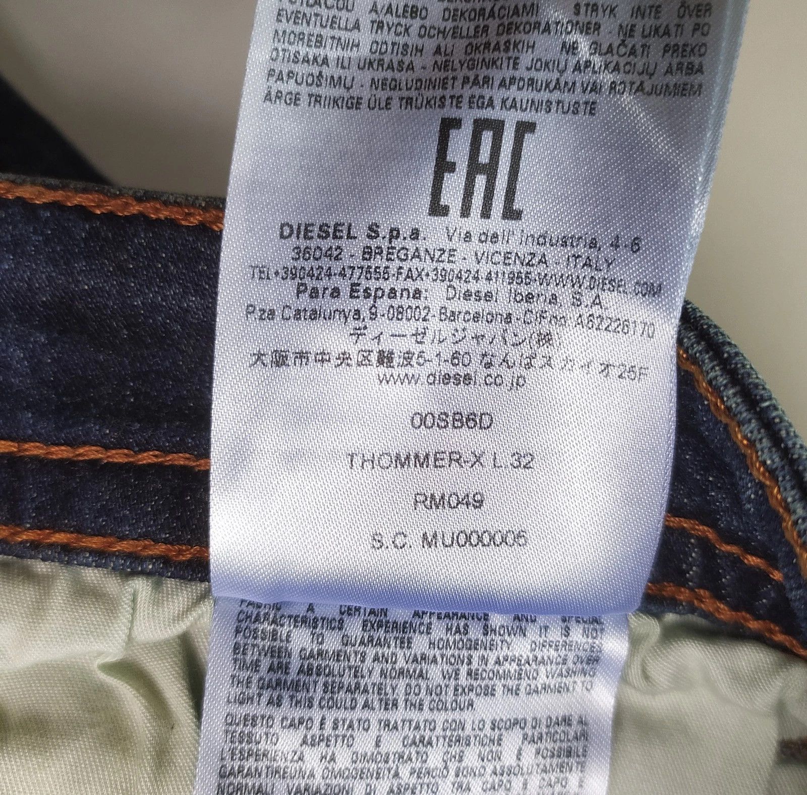 Diesel Diesel THOMMER-X-RM049 Men's Jean WORLDWIDE SHIPPING T 9977 Size US 34 / EU 50 - 7 Thumbnail
