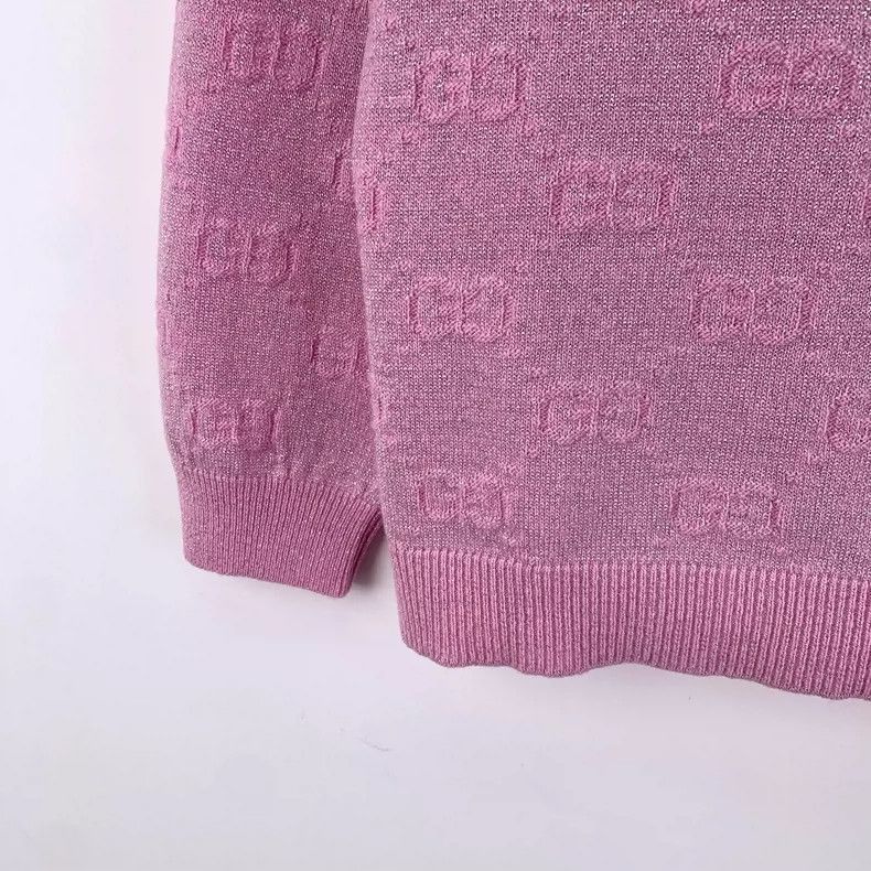 Gucci Gucci Pink Logo Knit Long Sleeve Polo Shirt-2506 Size XS / US 0-2 / IT 36-38 - 4 Thumbnail