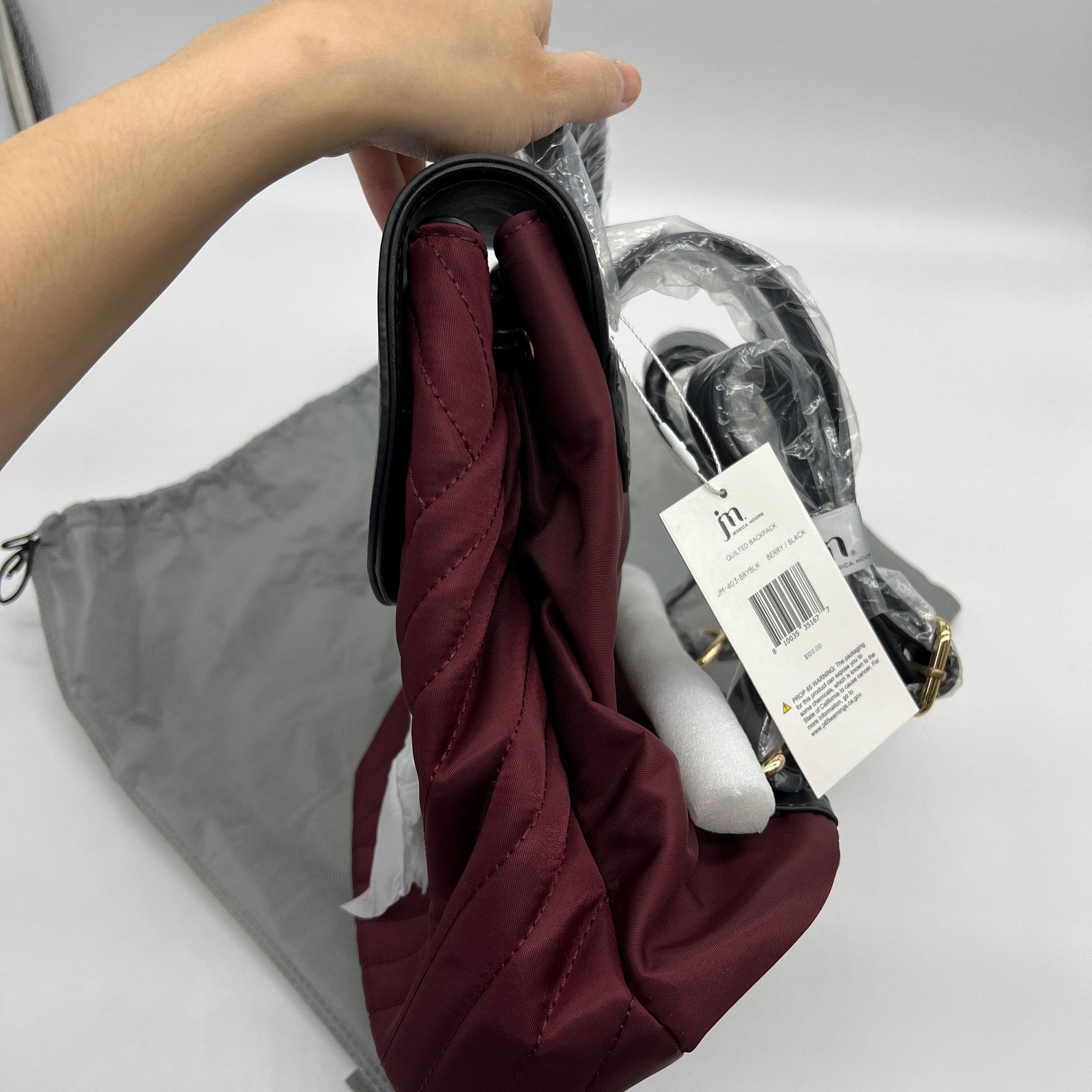 Other Jessica Moore Berry And Black Quilted Nylon Backpack Size ONE SIZE - 4 Thumbnail