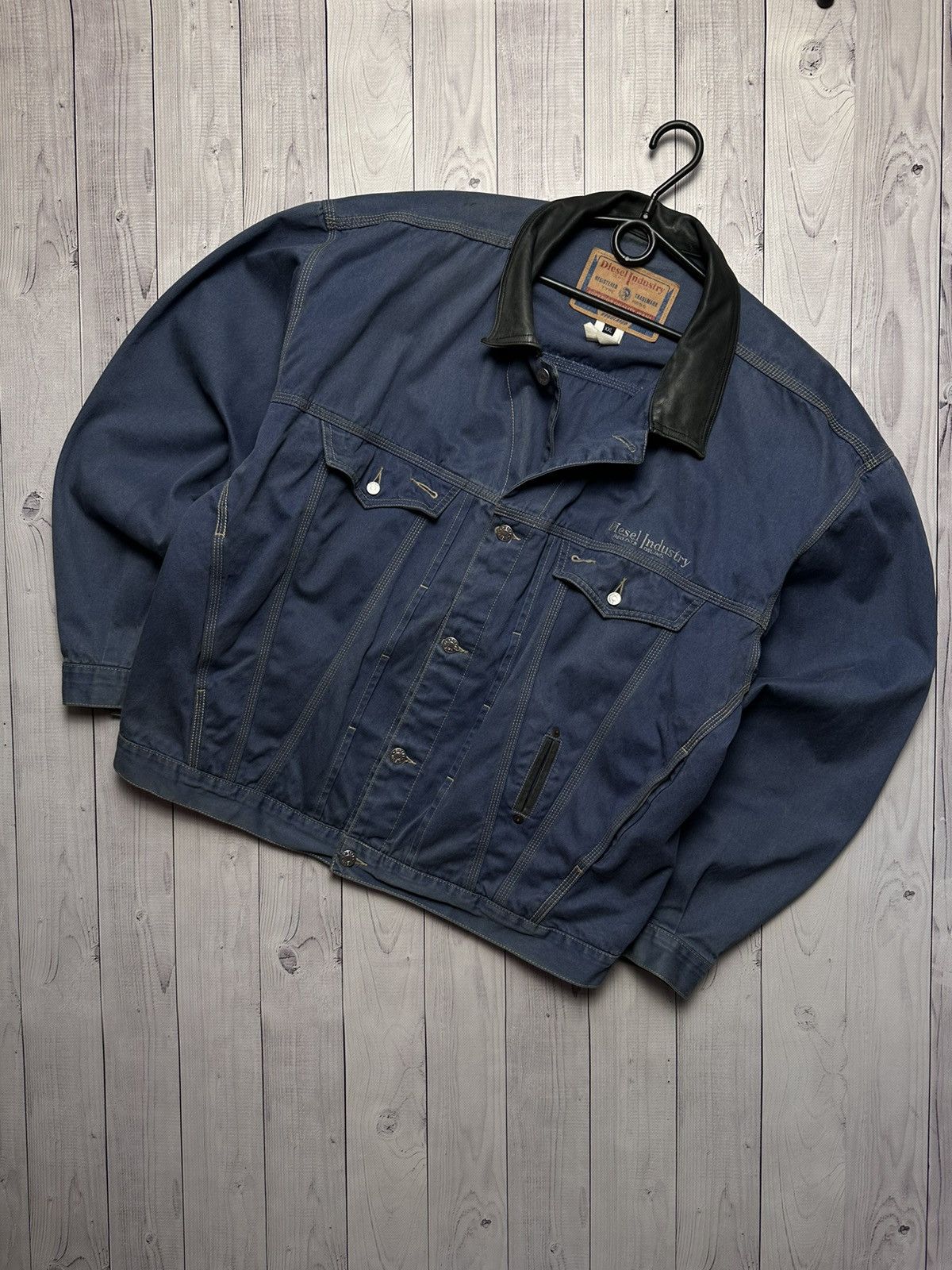 image of Diesel Denim Jacket Size Xxl Logo in Blue, Men's