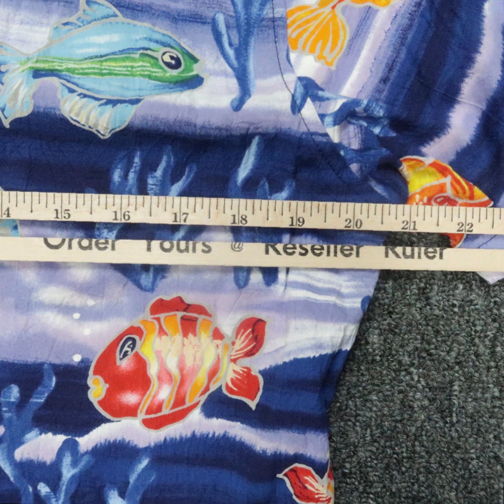 Jams World Jams World Shirt Mens Large Blue Talking Fish Rayon Short Sleeve Hawaiian USA Vintage Geometric Pattern Button-Up Size US L / EU 52-54 / 3 - 7 Thumbnail