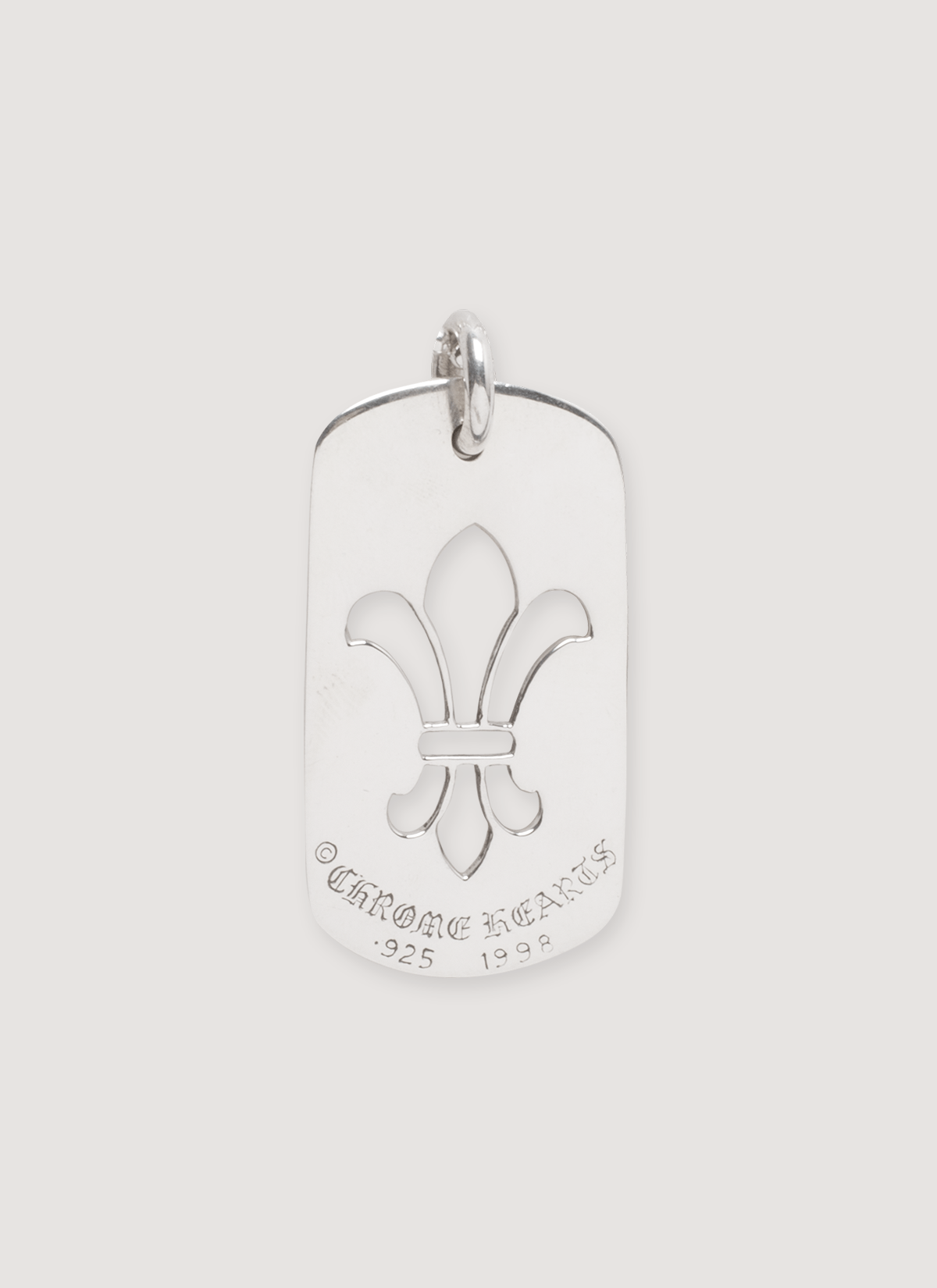 Chrome Hearts Large Fleur Cut Out Dog Tag Necklace Silver Size ONE SIZE - 1 Thumbnail