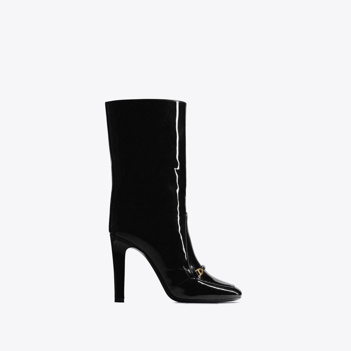 image of Saint Laurent Paris Oc11Z10524 Camden Boots In Patent Leather In Black, Women's (Size 6)