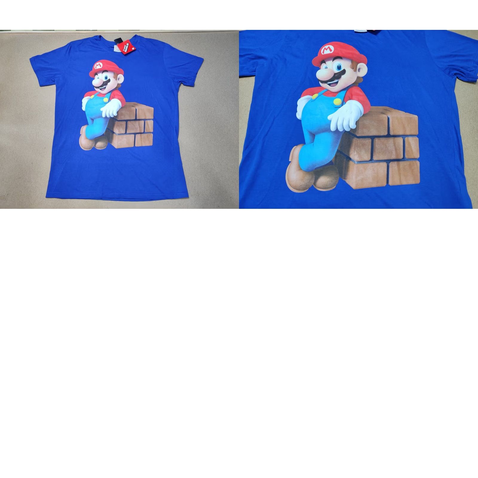 Vintage Bioworld Nintendo Super Mario Bros. Wii 2011 Blue T-Shirt XL Unisex Adults Regular Short Sleeve Round Neck Size XL / US 12-14 / IT 48-50 - 9 Thumbnail
