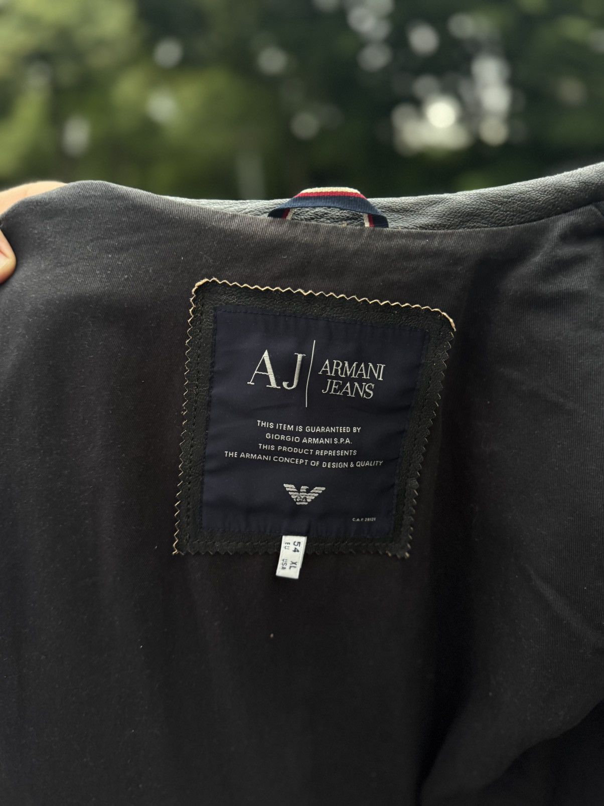 Armani Exchange Armani Jeans Black Leather Jacket – Distressed Look Size US L / EU 52-54 / 3 - 10 Thumbnail
