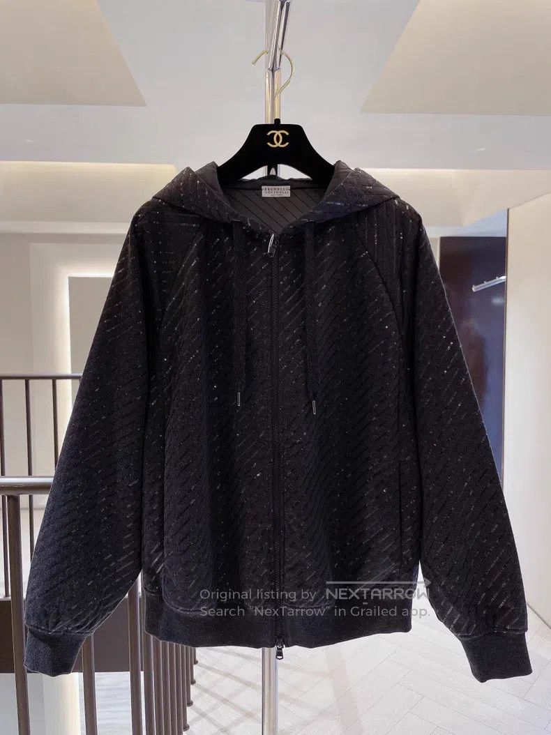 Brunello Cucinelli Sequined hooded sweatshirt