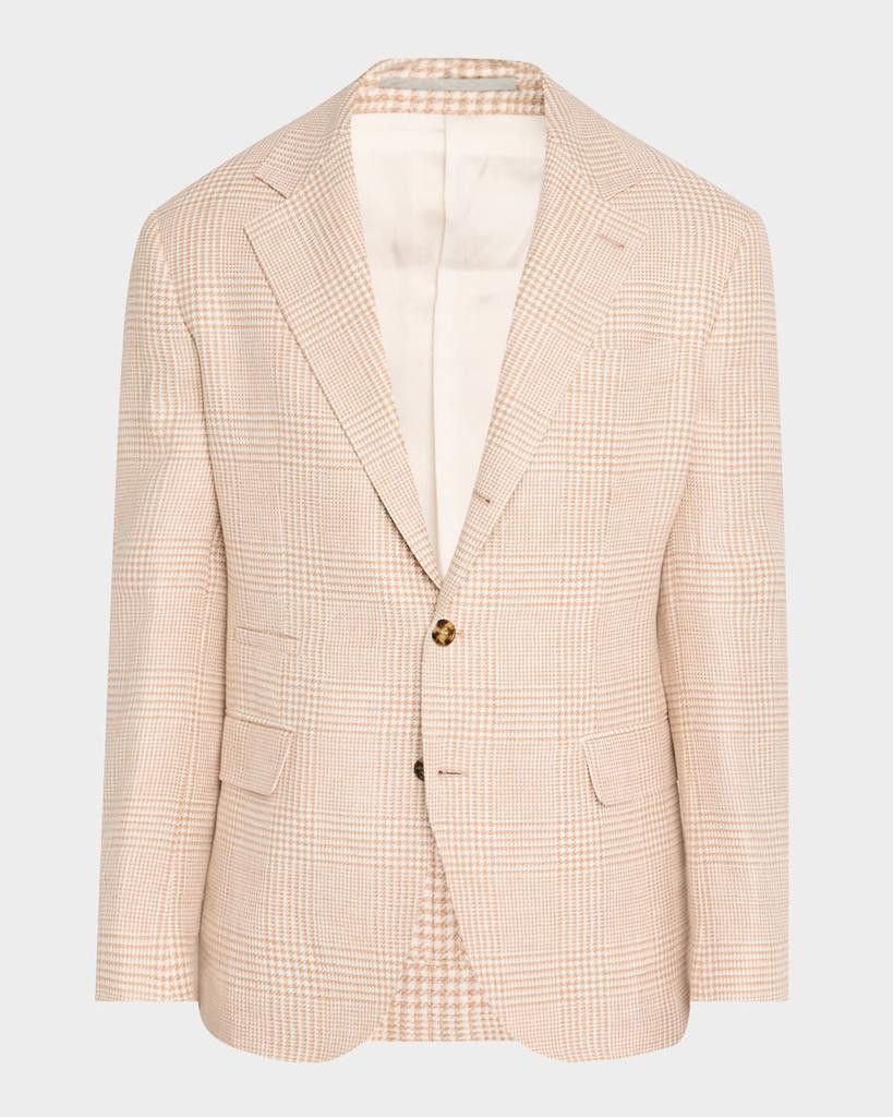 Brunello Cucinelli o1y0526 Single-breasted Pinstriped Blazer in Blush Beige Size US L / EU 52-54 / 3 - 1 Thumbnail