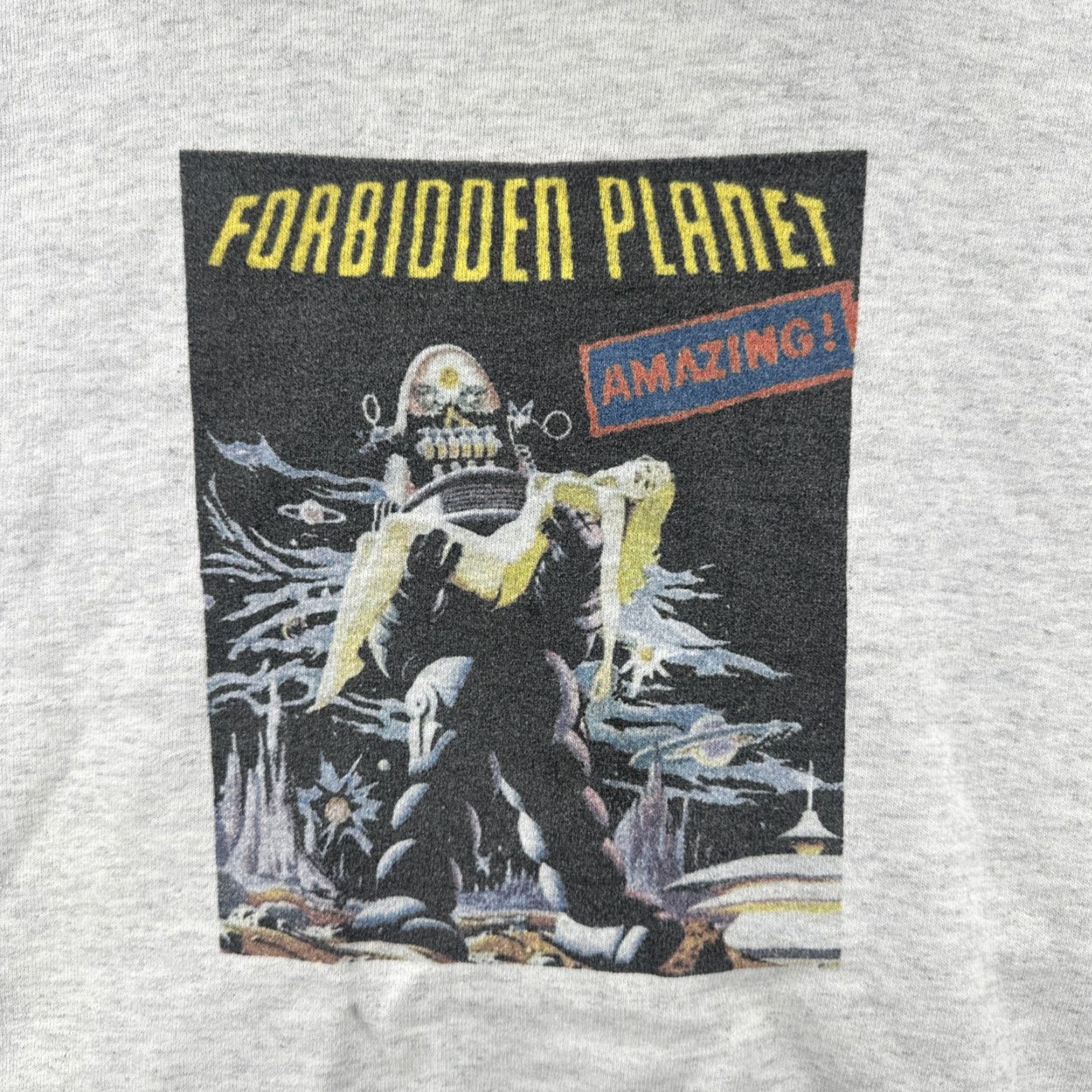 Hanes VINTAGE Hanes Ultimata Cotton Hoodie Gray M Men Graphic Print Forbidden Planet Movie Pullover Heavyweight Long Sleeve Drawstring Adult Medium Size US M / EU 48-50 / 2 - 6 Thumbnail