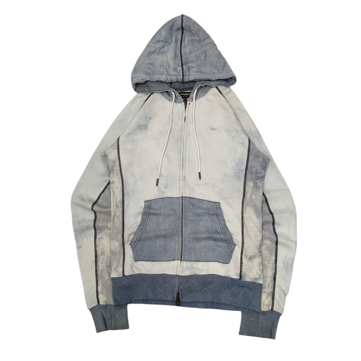 Japanese 1piu1uguale3 Small Logo Full Zip Hoodie