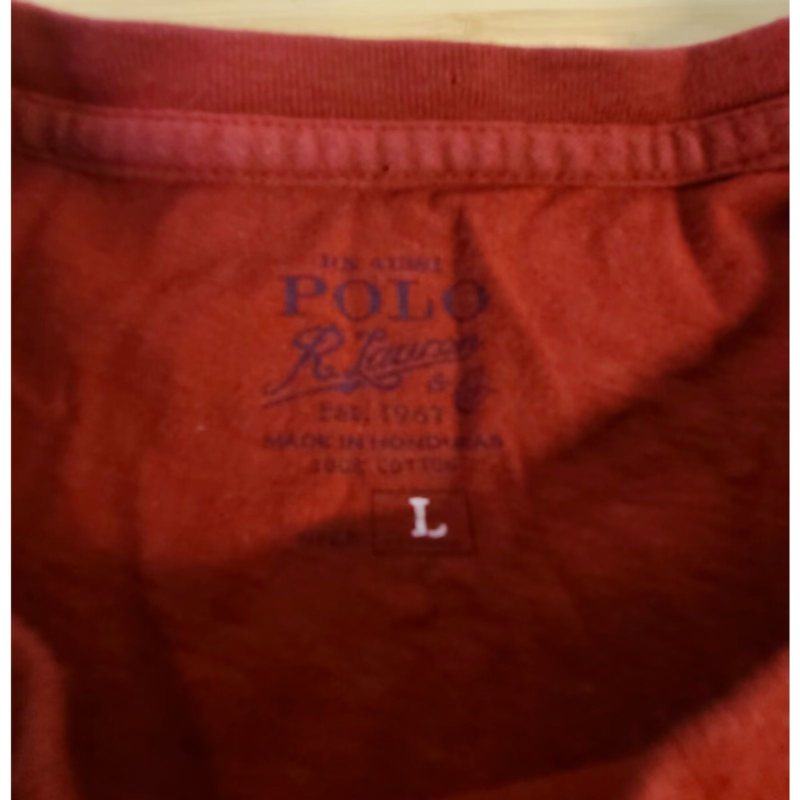 Polo Ralph Lauren Polo Ralph Lauren T-Shirt Long Sleeve Red Men's Large Distressed V-Neck Shirt Size US L / EU 52-54 / 3 - 2 Thumbnail