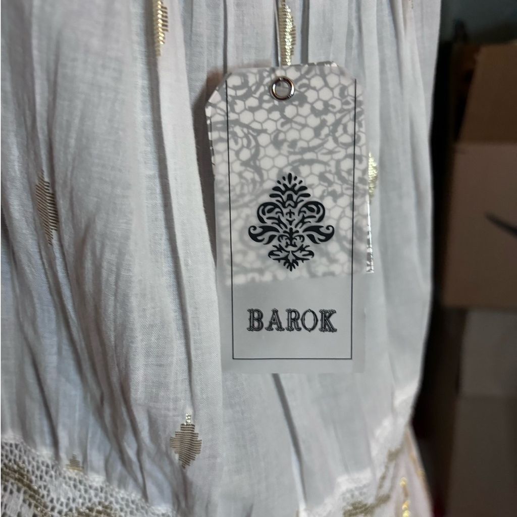 rokh Barok dress NWT white and gold Size M / US 6-8 / IT 42-44 - 2 Thumbnail