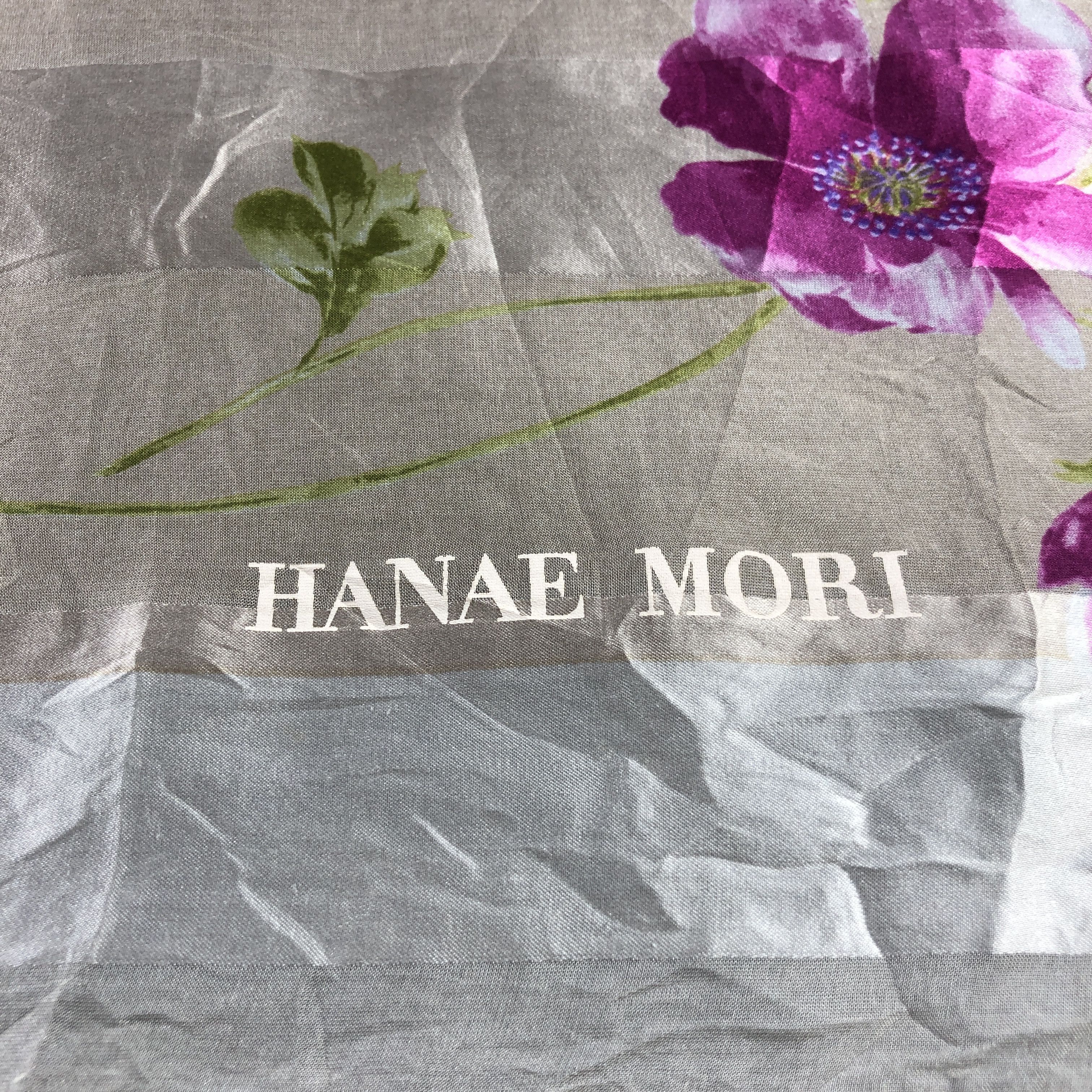 Hanae Mori Vintage Hanae Mori Floral Silk Scarf M1271 Size ONE SIZE - 4 Thumbnail
