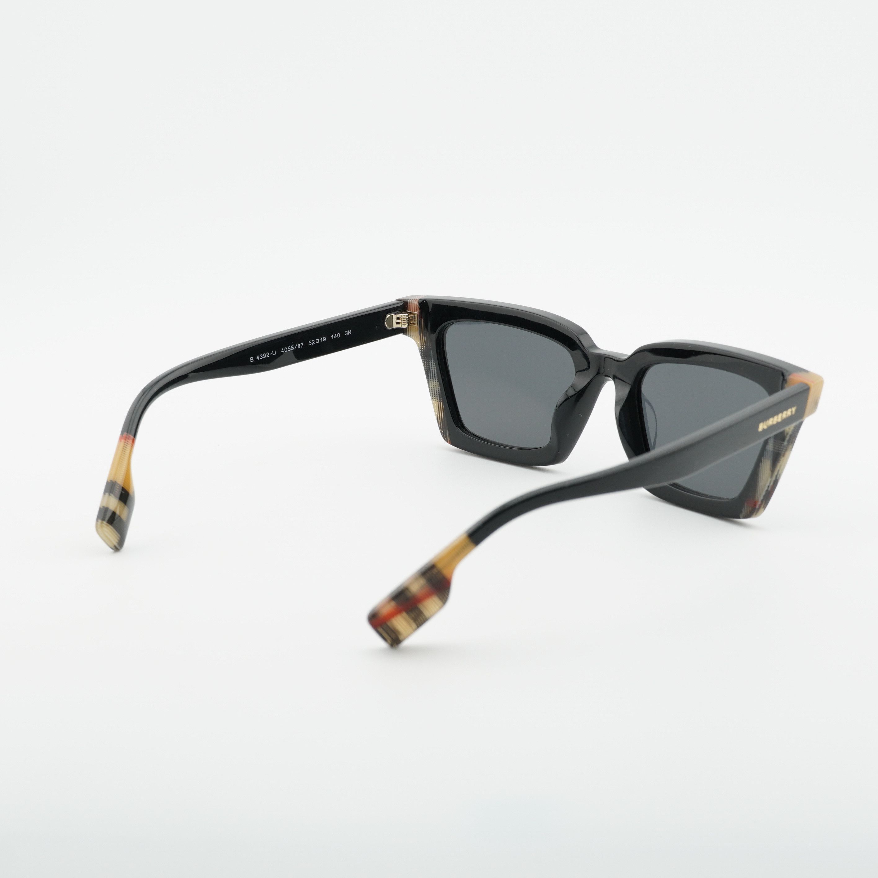 Burberry Burberry BE4392U 405587 Sunglasses Black Square Frame Size ONE SIZE - 6 Thumbnail