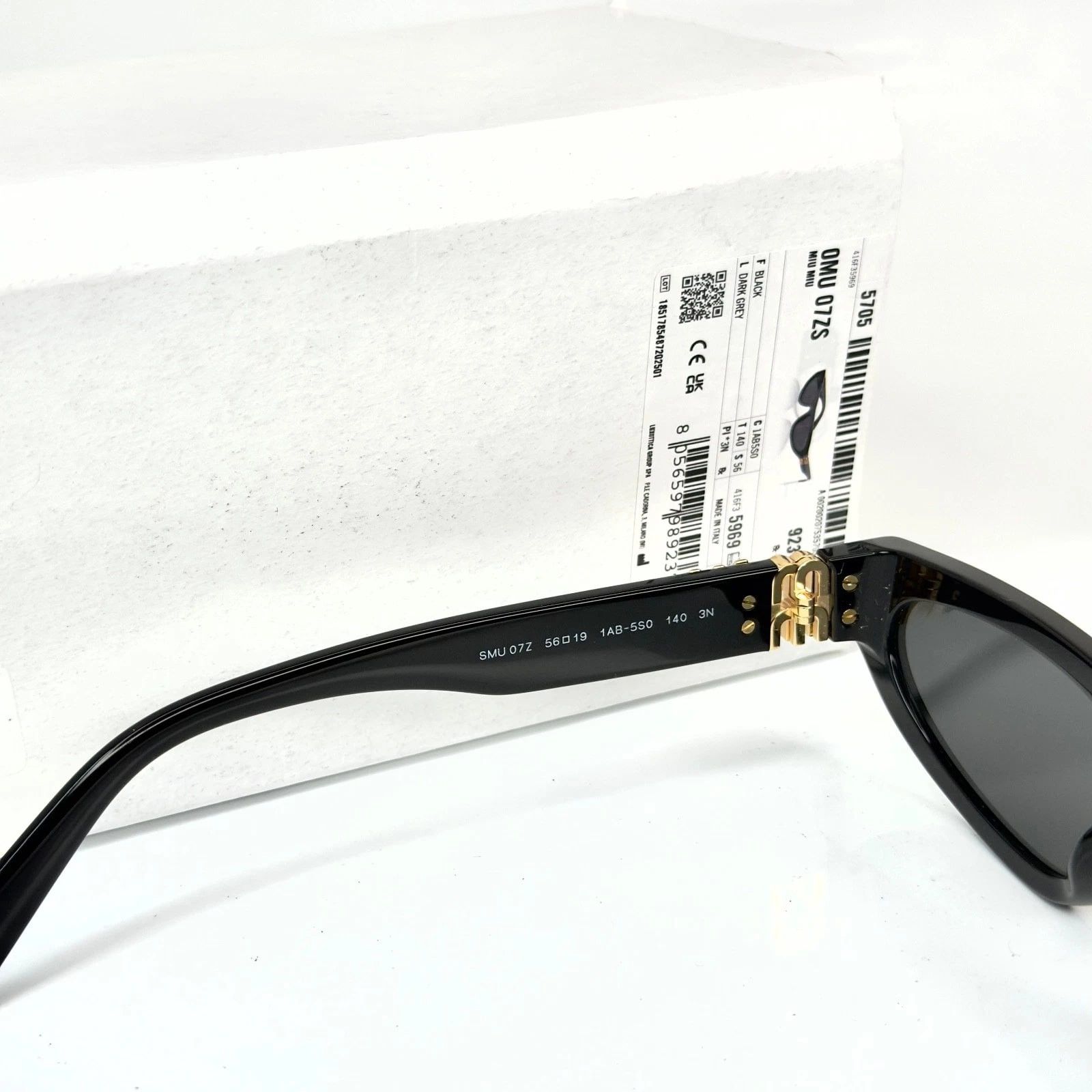 Miu Miu MIU MIU MU07ZS GLIPMSE LOGO 07Z Black Luxury Fashion Size ONE SIZE - 2 Thumbnail
