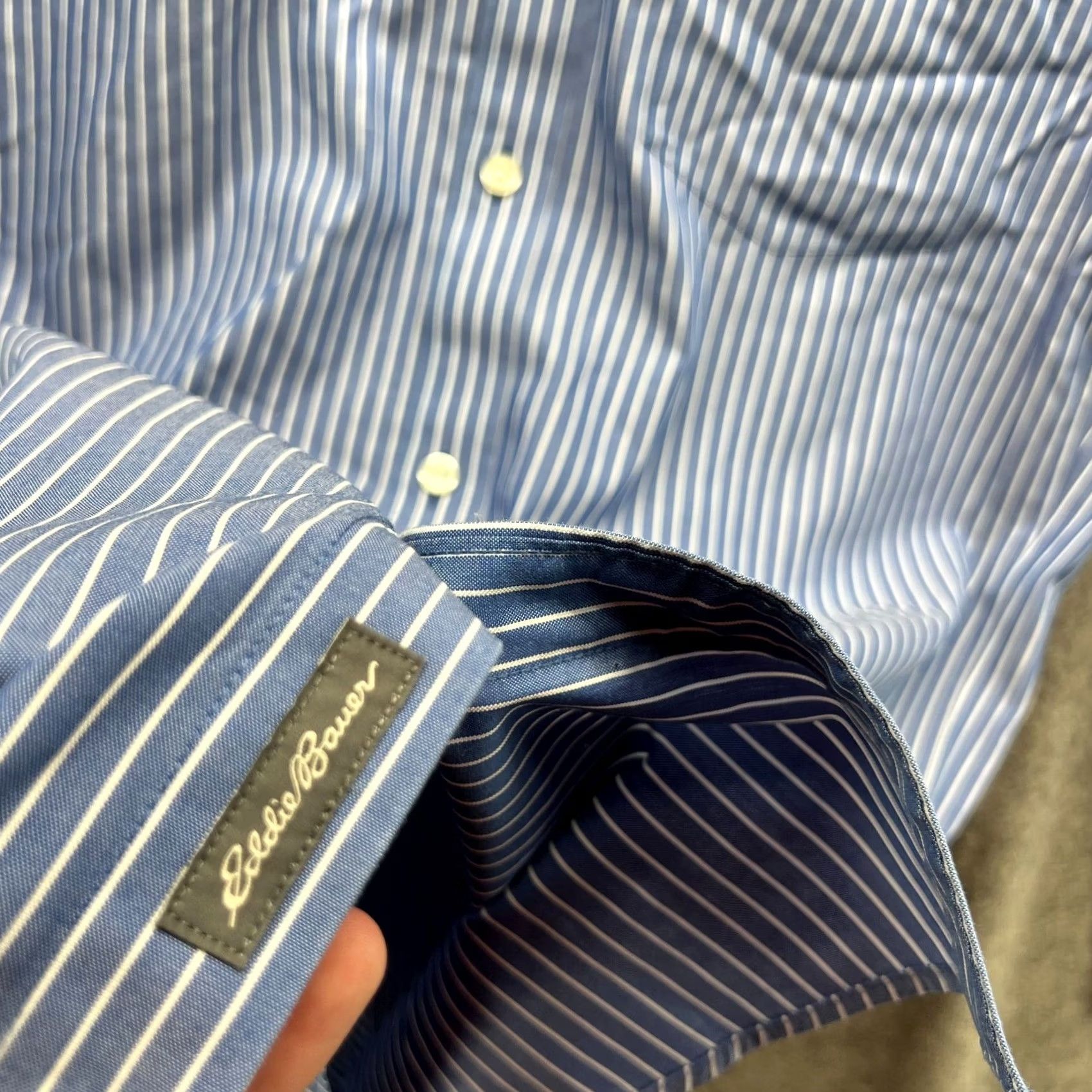 Eddie Bauer VINTAGE Eddie Bauer Shirt Men Medium Adult Blue Casual Button Up Striped Cotton Size US M / EU 48-50 / 2 - 6 Thumbnail