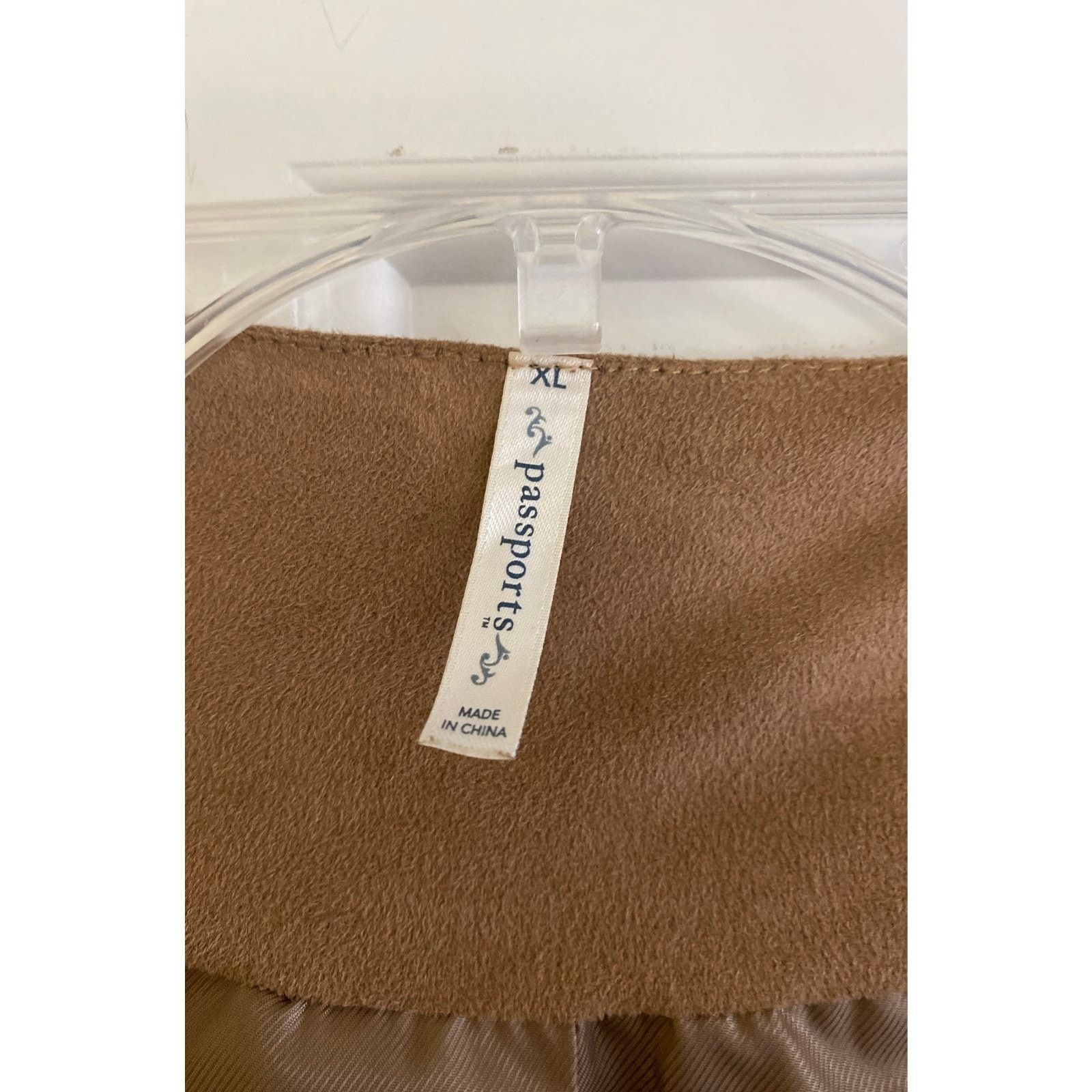 Passport Faux Suede Open Drape Jacket Size L / US 10 / IT 46 - 2 Thumbnail