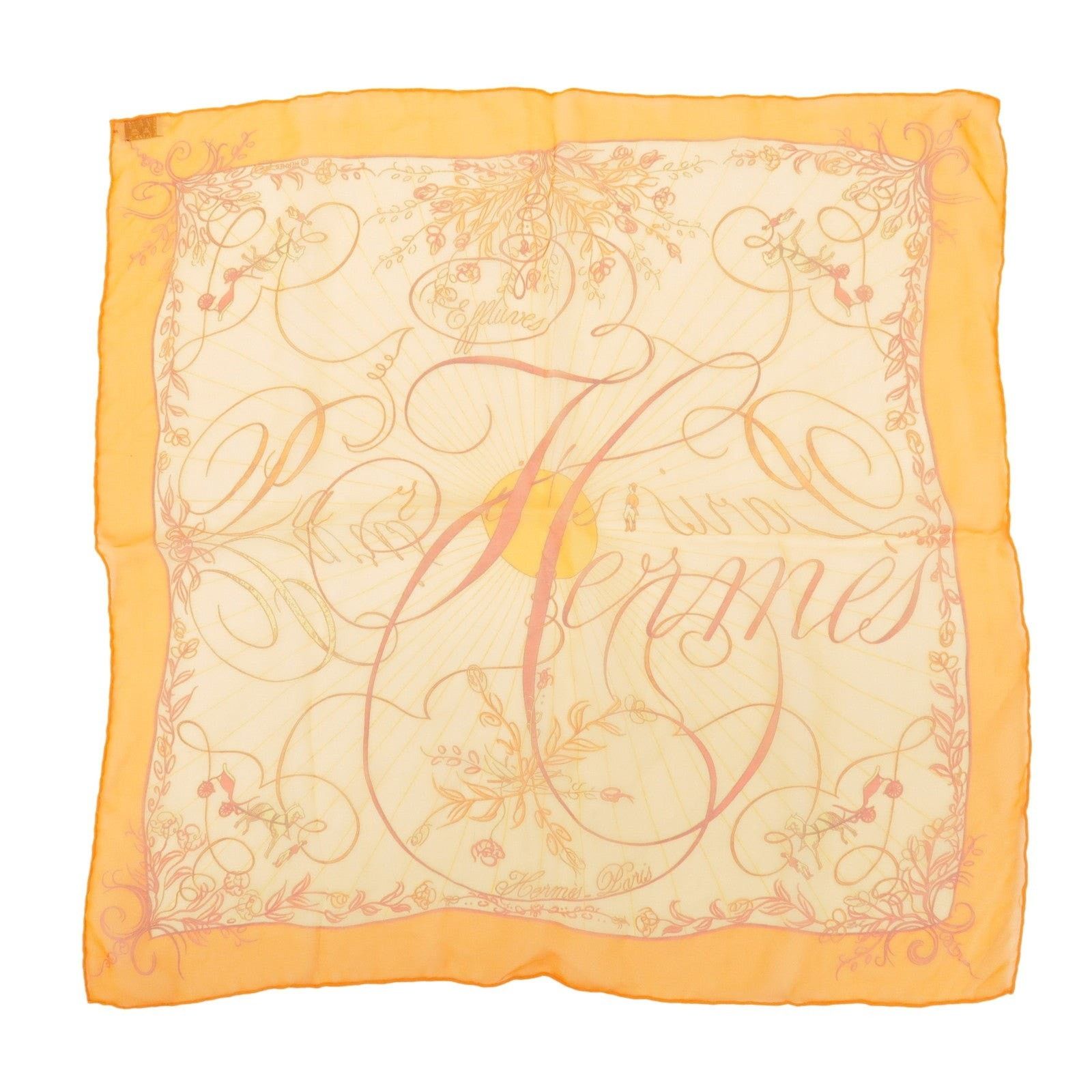 Hermes Hermes Carre 45 Effluves Silk Scarf Orange Size ONE SIZE - 1 Thumbnail