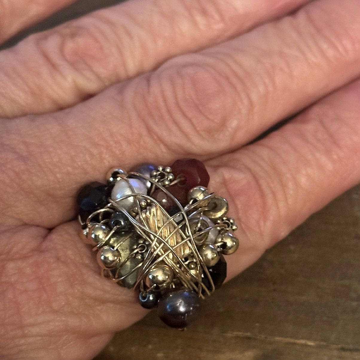Other Wire wrapped cluster bead ring Size ONE SIZE - 3 Thumbnail
