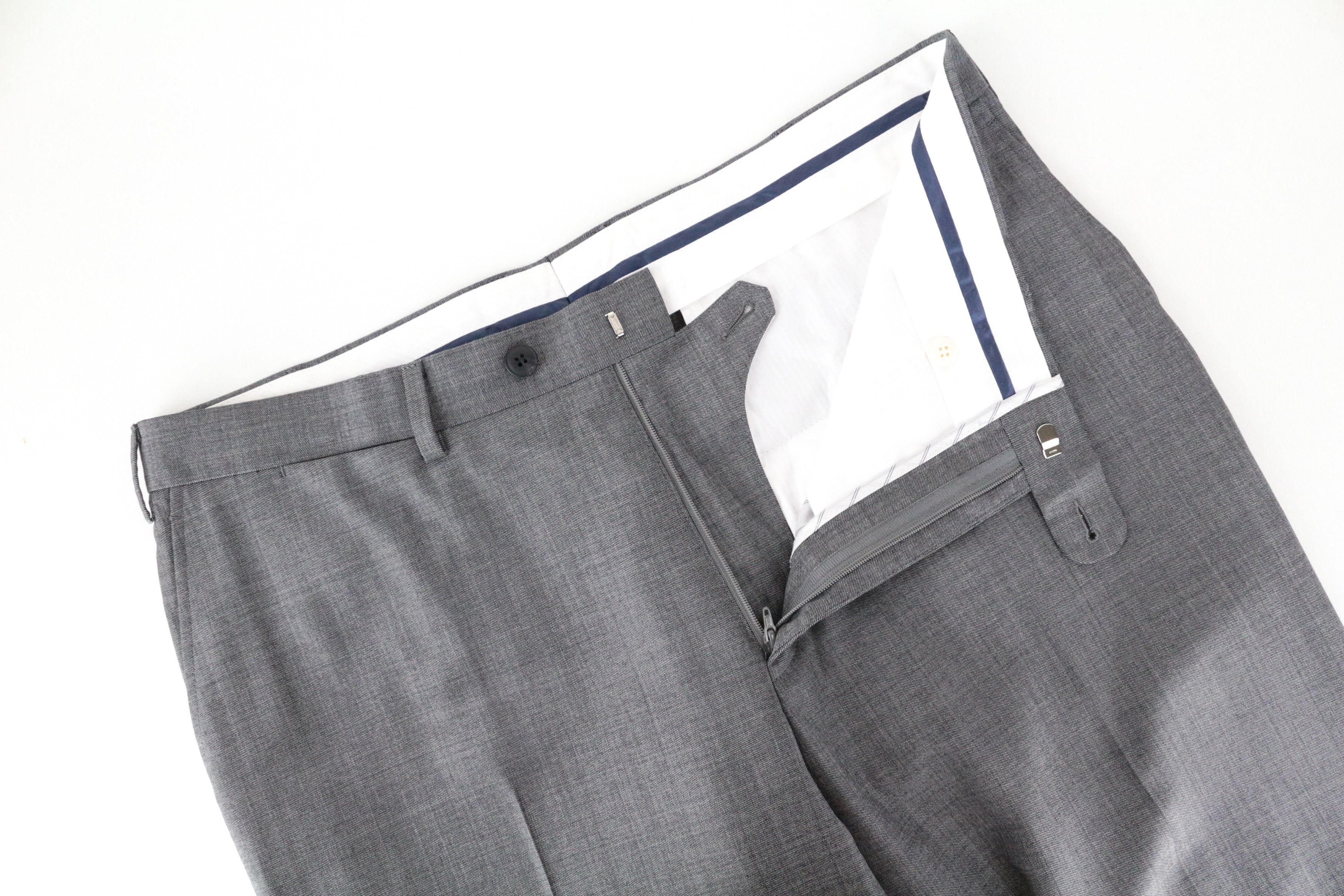 Suitsupply BRESCIA UK44R Grey Melange Wool Trousers 66654 Size US 44 / EU 60 - 4 Thumbnail