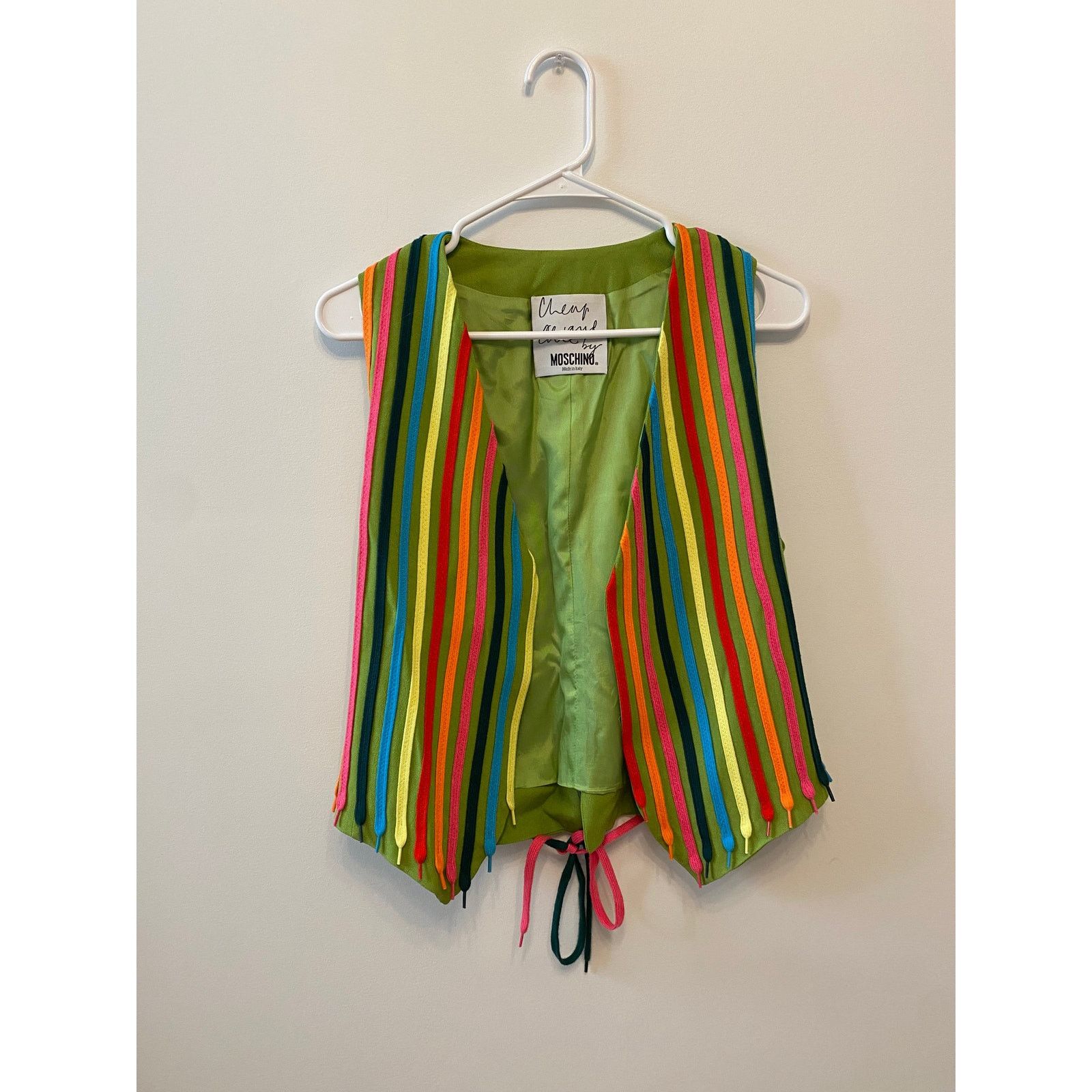 Moschino SUPER RARE 1990's Moschino Cheap & Chic Shoelace Vest Size L / US 10 / IT 46 - 4 Thumbnail