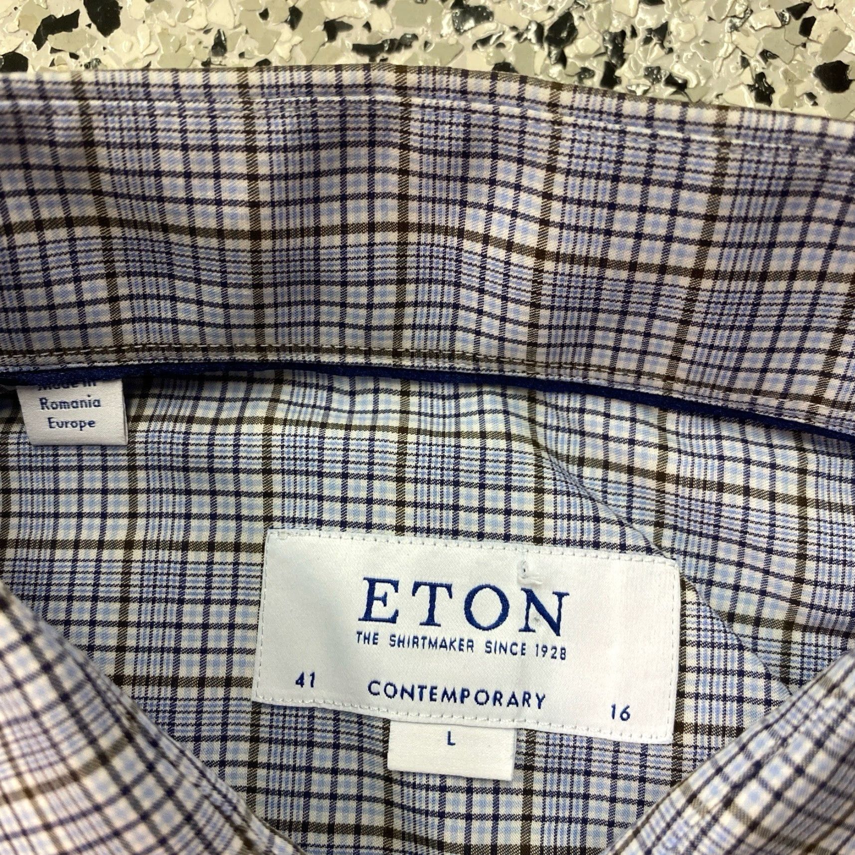 Eton Eton Contemporary Men's Large Long Sleeve Button-Down Shirt Cotton Check 16 Multicolor Casual Business Dress Shirt Mens Large Size US L / EU 52-54 / 3 - 2 Thumbnail