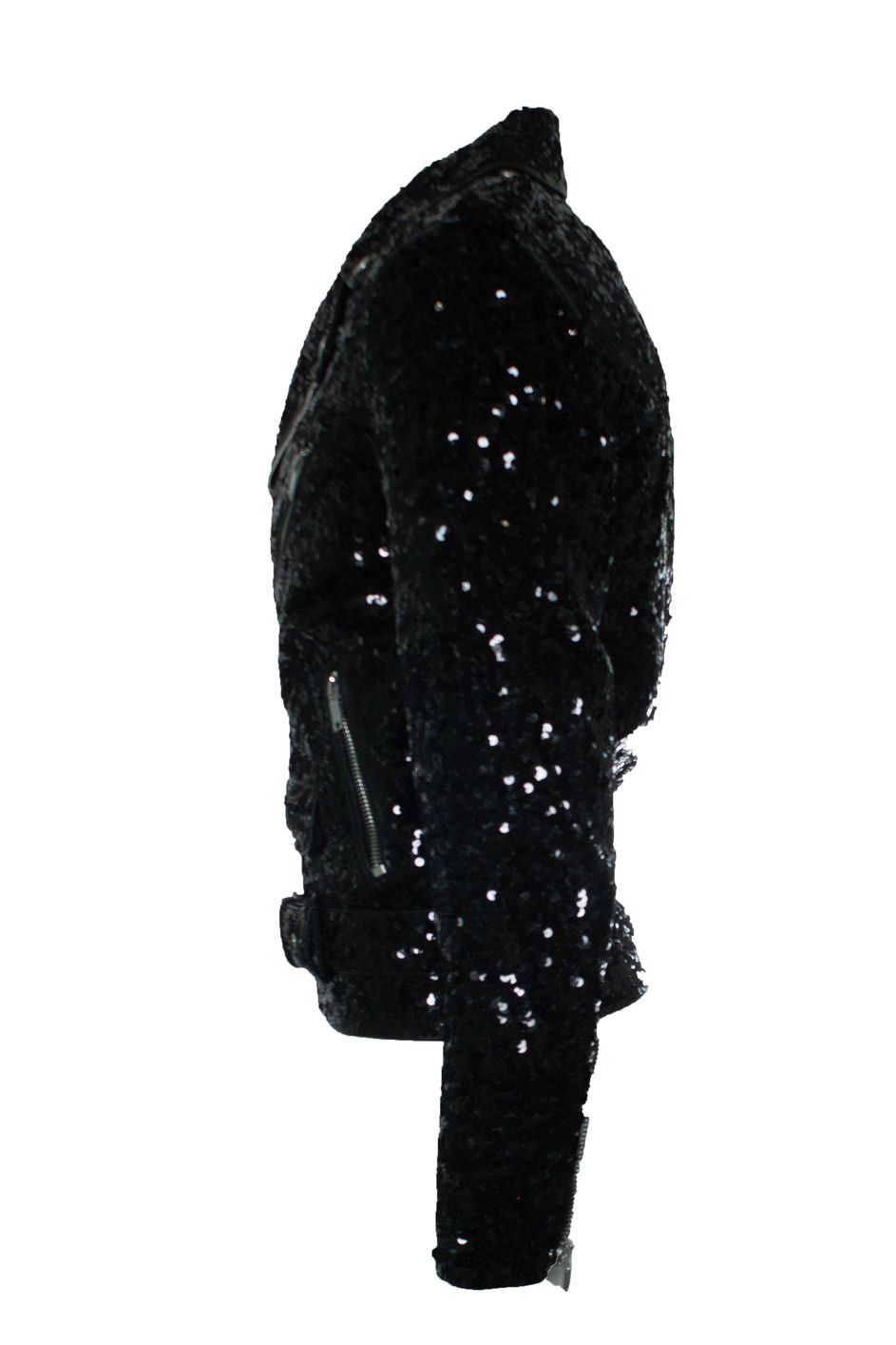 Saint Laurent Paris Saint Laurent, Sequin lamb leather jacket in black Size US M / EU 48-50 / 2 - 2 Thumbnail