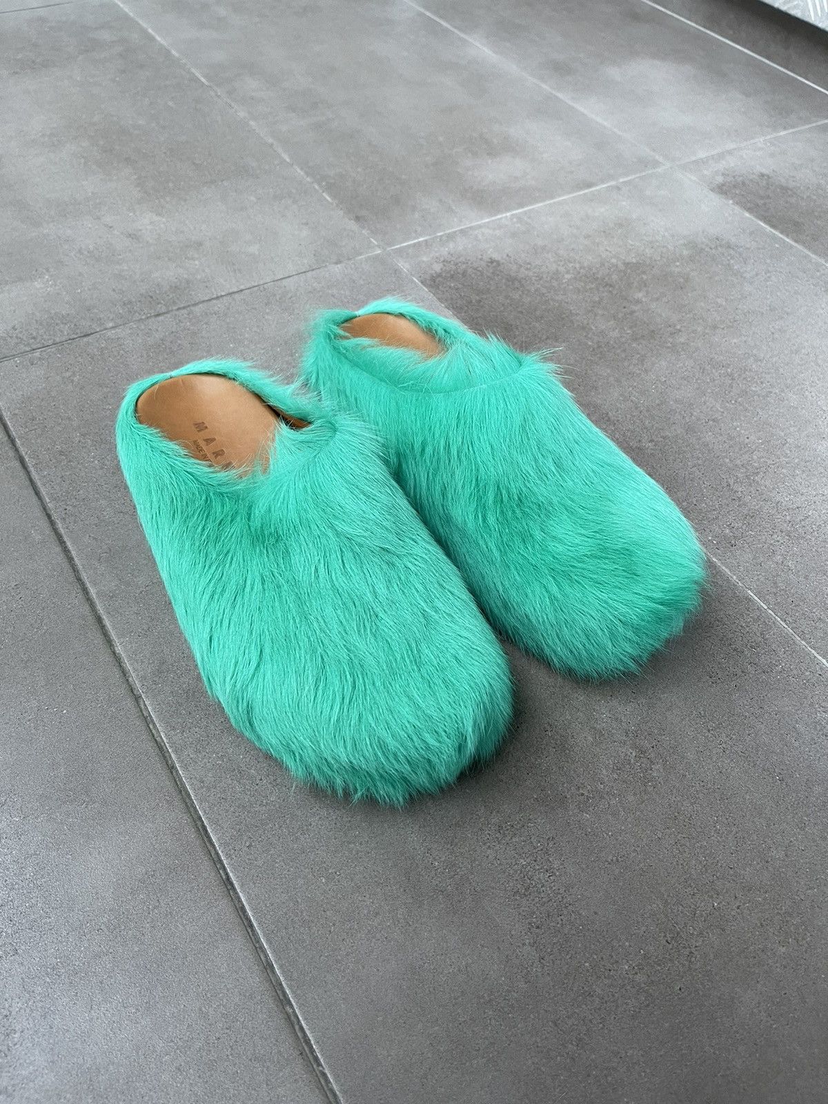 Marni !DS! SS23 Marni Fussbet Calf Hair Turqoise Sabot Clogs Size US 10 / EU 43 - 8 Thumbnail