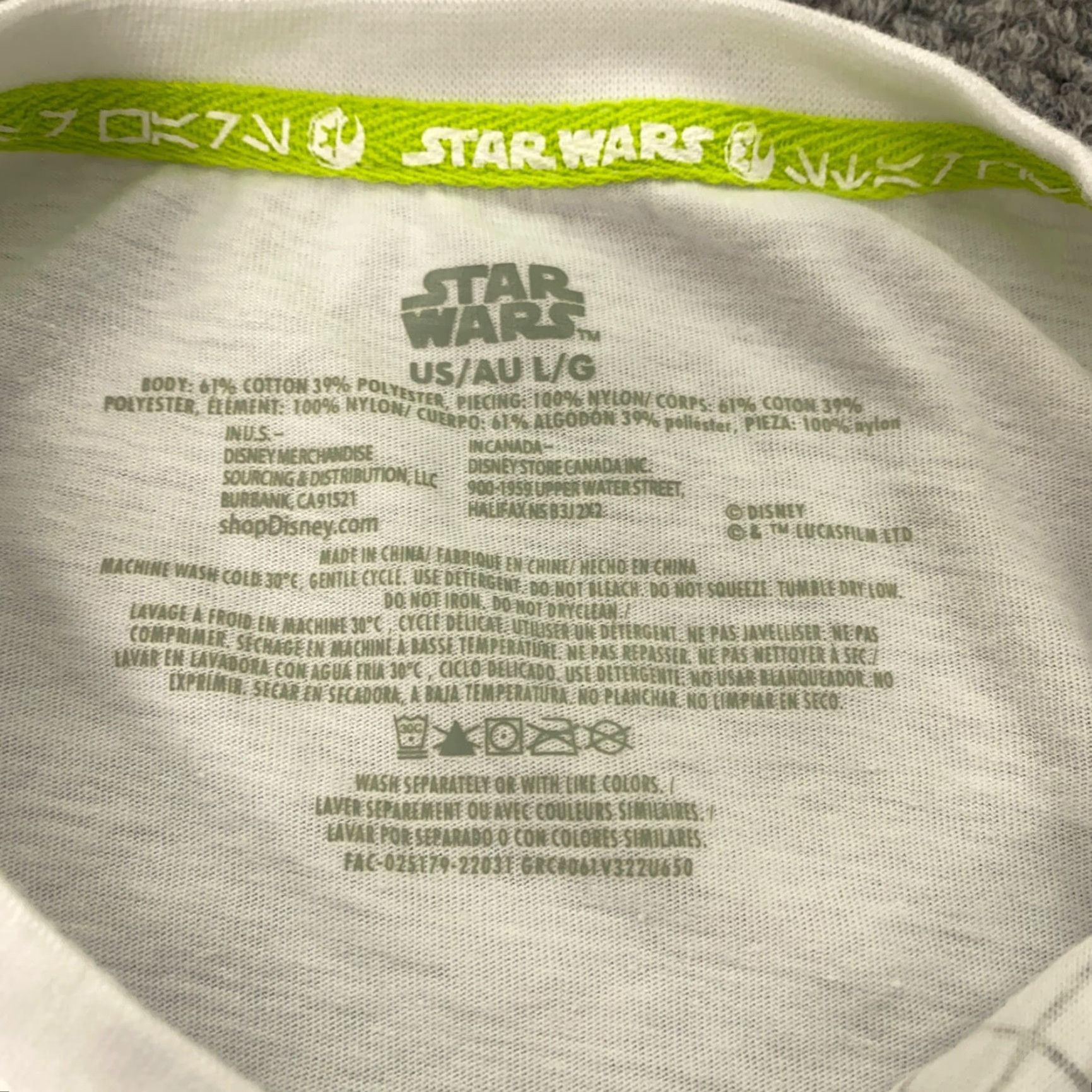 Star Wars Star Wars Darth Vader Shirt Mens Large White Knit Cotton Polyester Crew Neck T-Shirt Pockets All Seasons 4-Season Star Wars Mens L Size US L / EU 52-54 / 3 - 6 Thumbnail