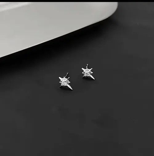 Vintage 100%925 silver retro punk earrings Size ONE SIZE - 4 Thumbnail