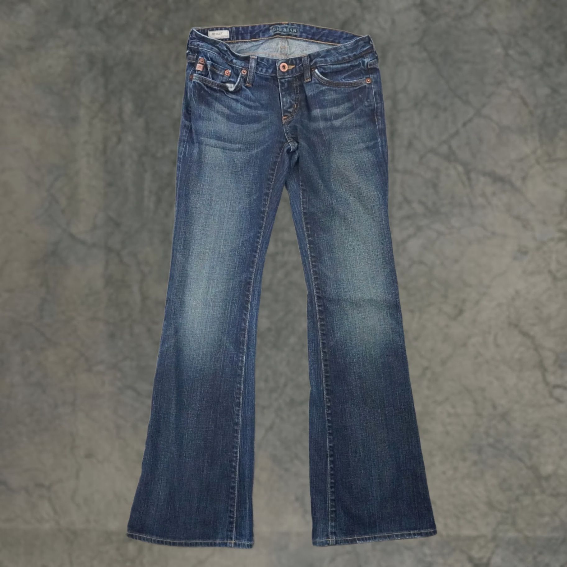 Denime Y2K Big Star Low Rise Bootcut Jeans Womens 29x31 Dark Wash Blue Denim Size 29" - 1 Thumbnail