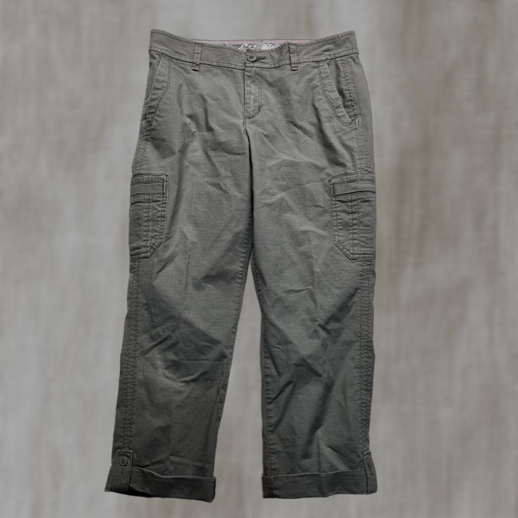 Vintage Vintage Unbranded Green High Rise Stretch Cargo Pants Ladies 4XL Plus Size Knitted Ankle Trousers Size 40" / US 18 - 1 Thumbnail