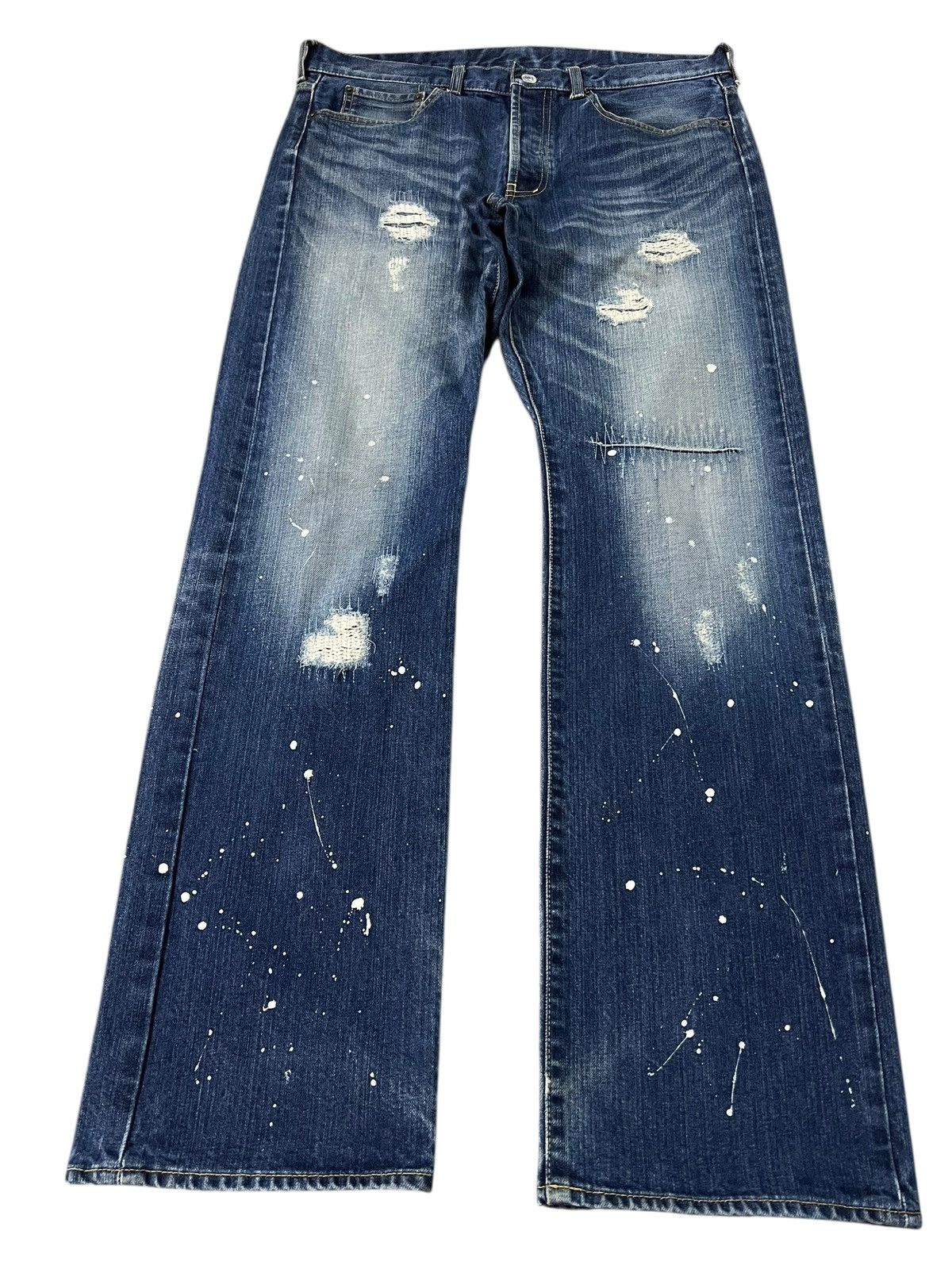 Japanese Brand Takeo Kikuchi Painted Pactwork Jean Japan Size US 33 - 2 Thumbnail
