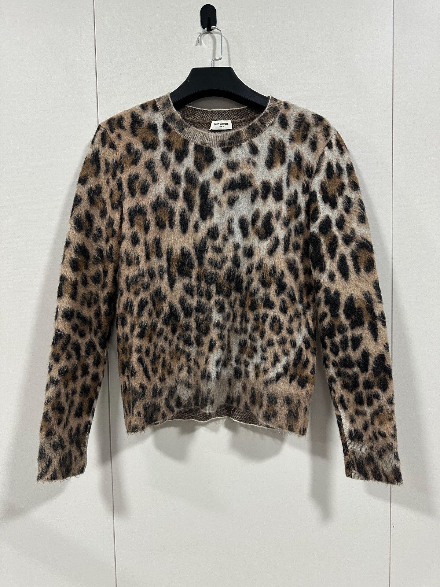 Saint Laurent Paris Saint Laurent Leopard Mohair Sweater Size L / US 10 / IT 46 - 1 Thumbnail